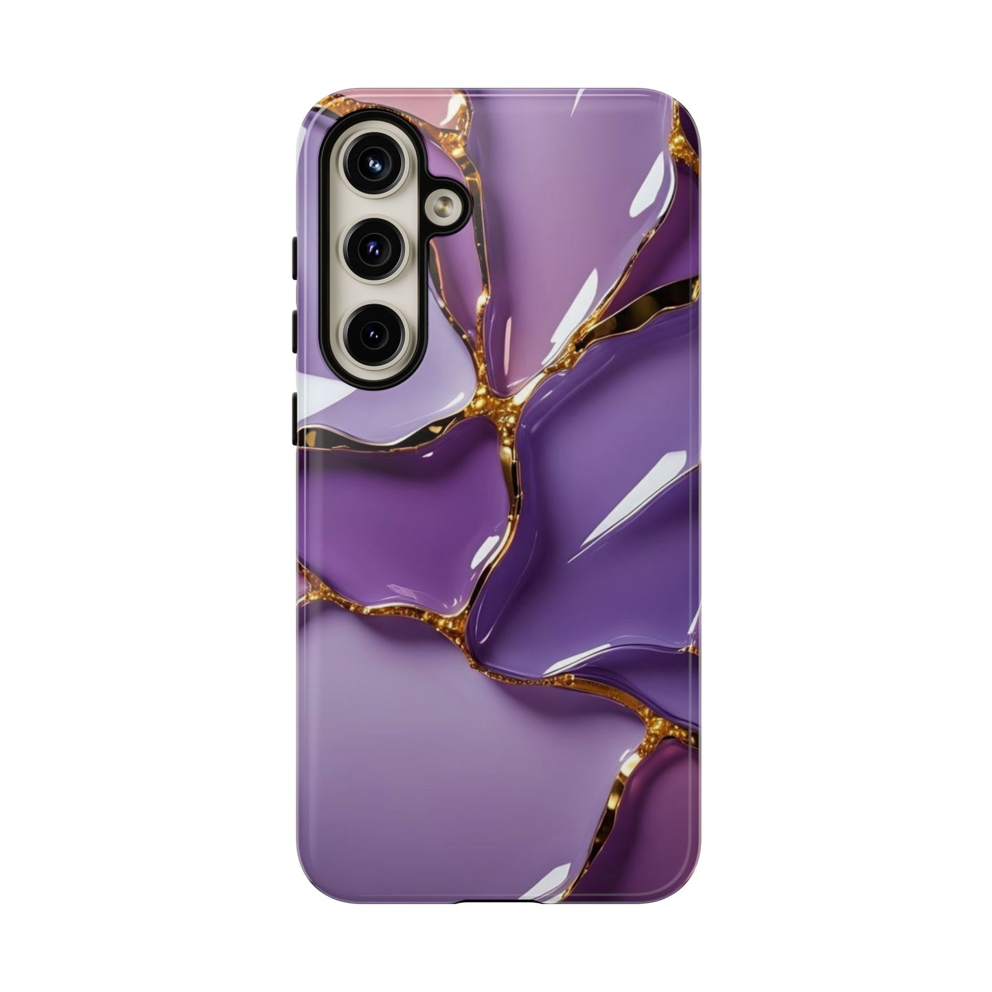 Elegant Phone Case with Purple Marble Design, Tough Phone Cover, Chic Mobile Accessory, Unique Gift for Her, Stylish Phone Protector - Samsung case