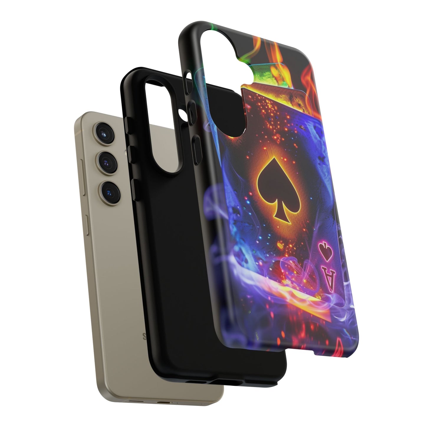 Vibrant Phone Case with Ace of Spades Design, Tough Phone Cover, Colorful Gift for Gamer| Samsung Case