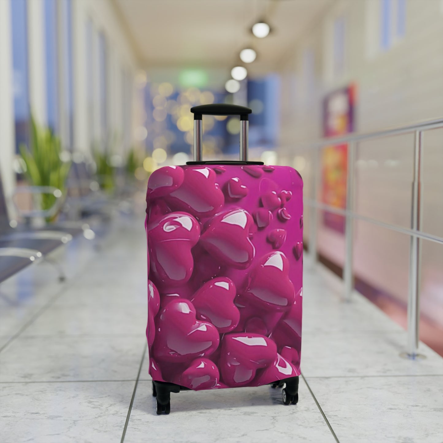 Vibrant Heart Luggage Cover - Stylish Travel Accessory, Personalized Suitcase Protector, Gift for Travelers, Flexible Fit, Airport Style