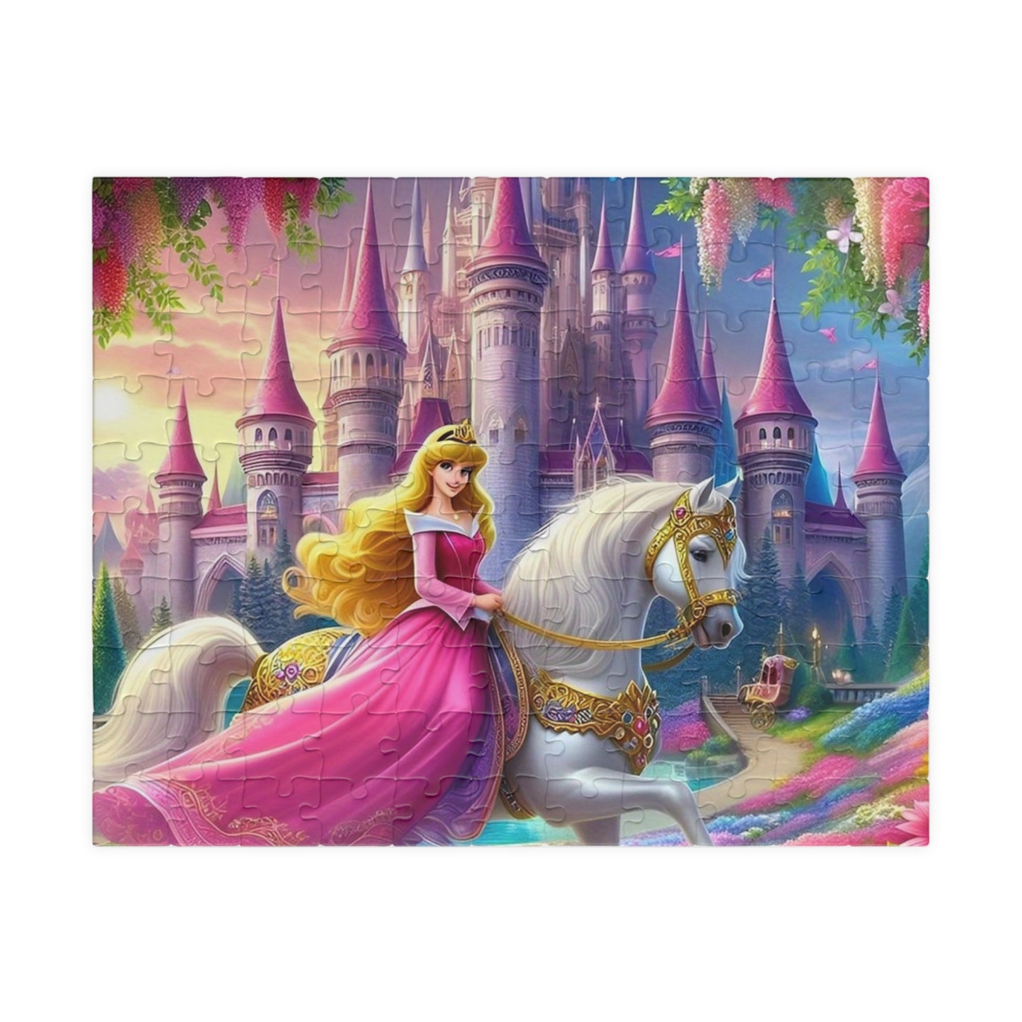 Fairytale Castle Puzzle, Princess Puzzle, Gift for Kids, Family Game Night, Educational Toy, Home Decor