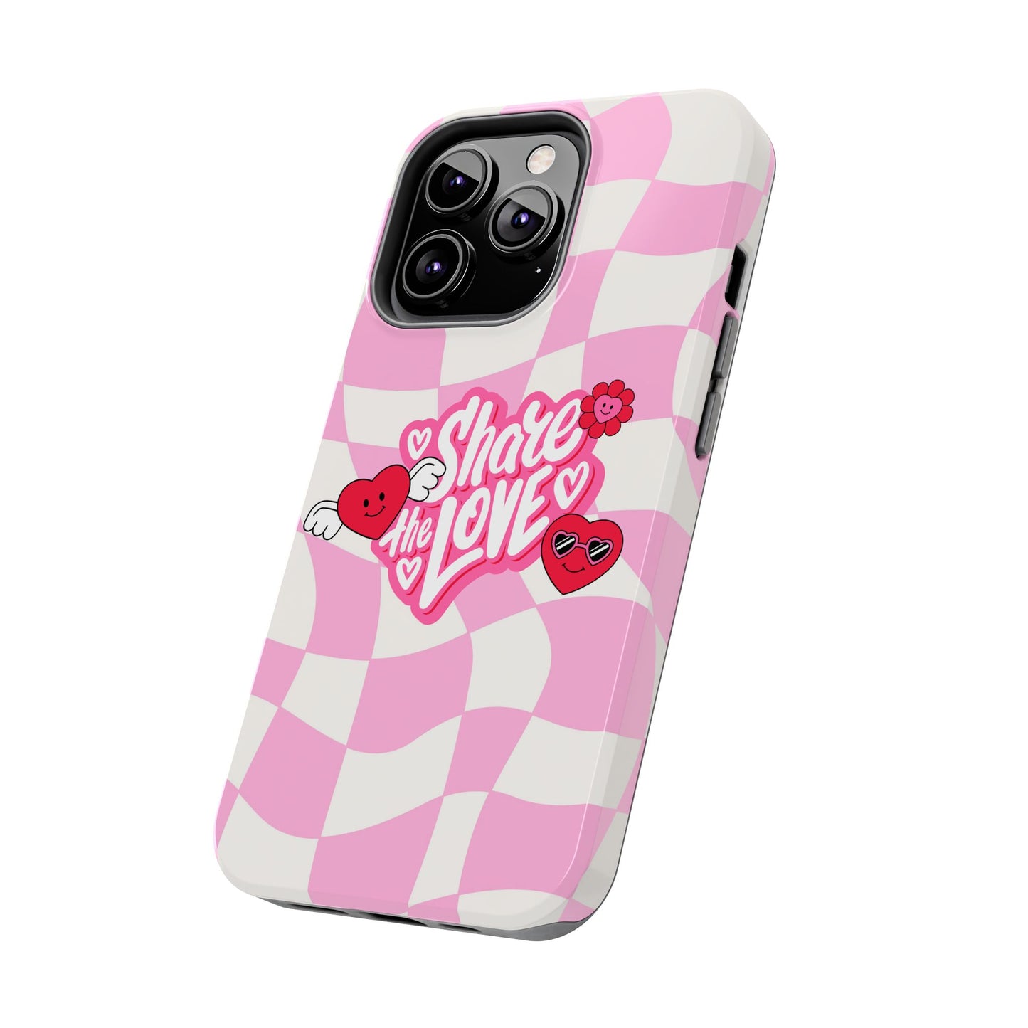 Share the Love Tough Phone Cases - Cute Heart Designs for Valentine's Day, Cute Phone Accessories, Gifts for Teens, Stylish Phone Covers