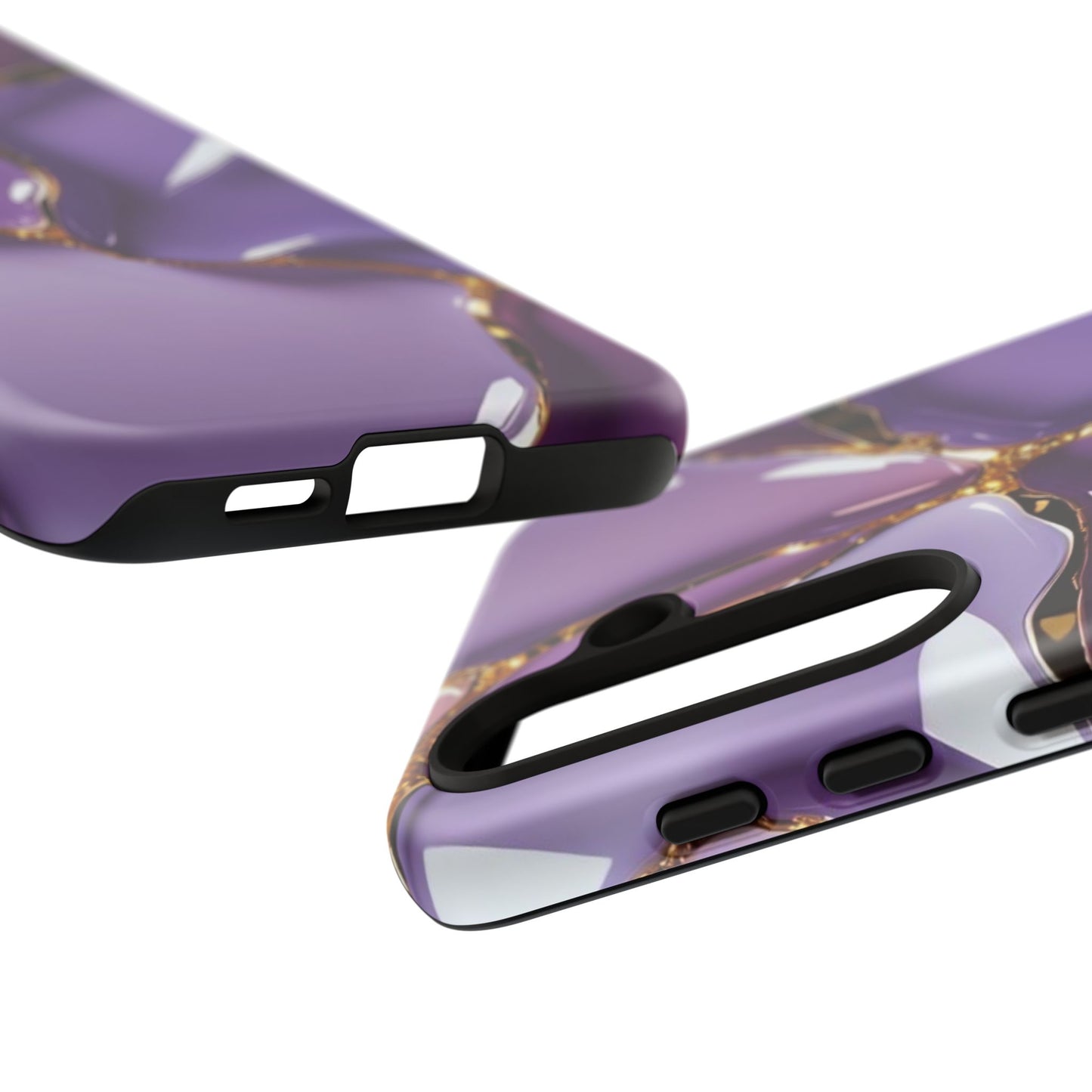 Elegant Phone Case with Purple Marble Design, Tough Phone Cover, Chic Mobile Accessory, Unique Gift for Her, Stylish Phone Protector - Samsung case