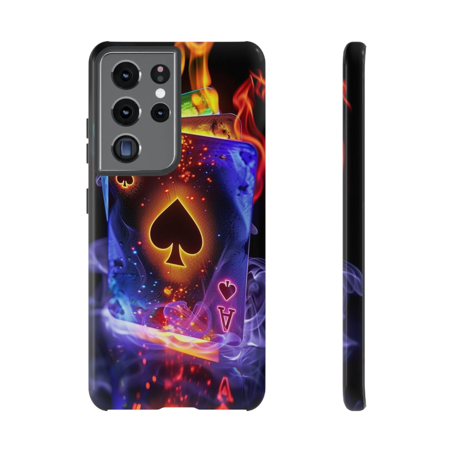 Vibrant Phone Case with Ace of Spades Design, Tough Phone Cover, Colorful Gift for Gamer| Samsung Case