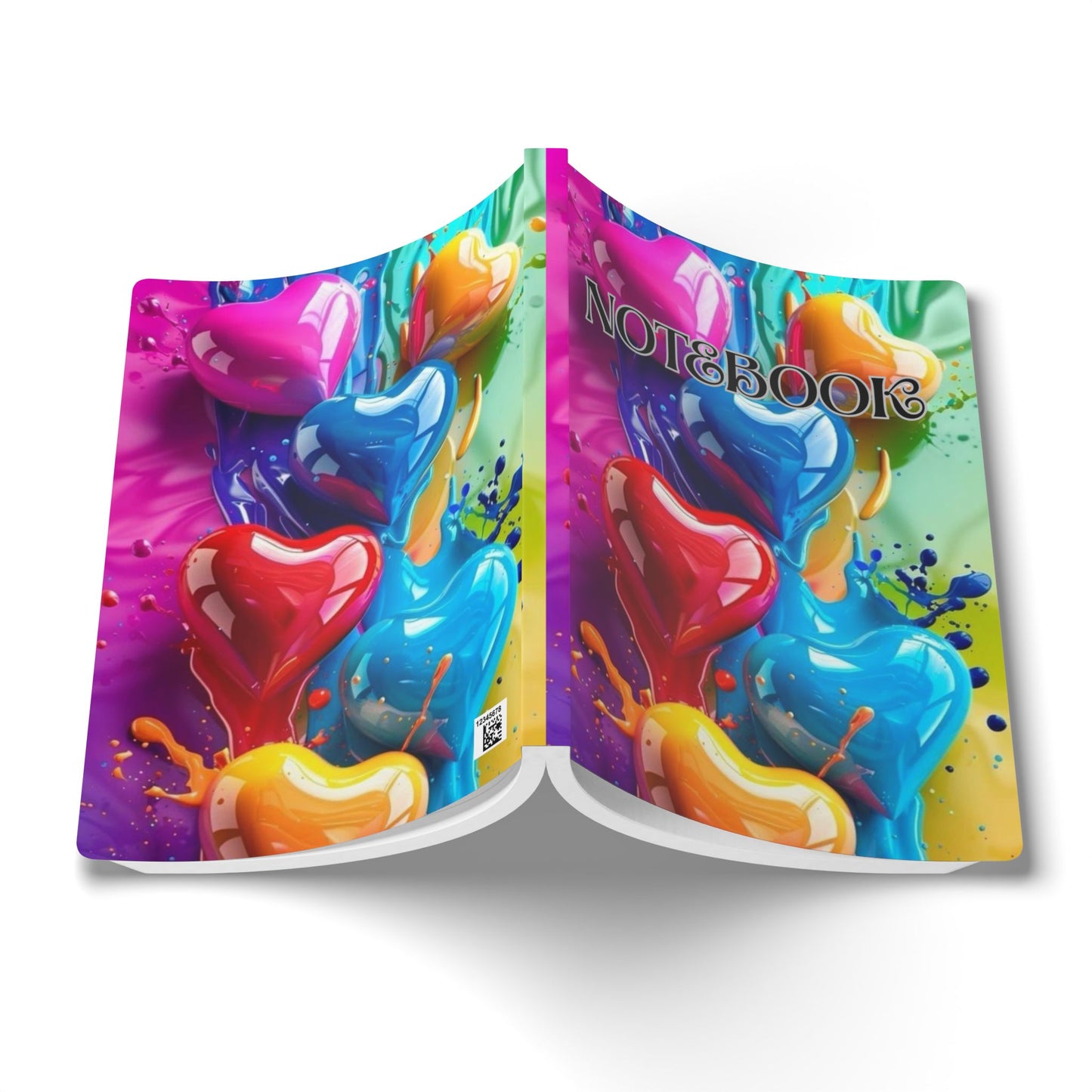 Vibrant Heart-Themed Softcover Journal, Colorful Notebook, Art Journal, Gift for Creatives, Love & Friendship Notes, Creative Writing Diary