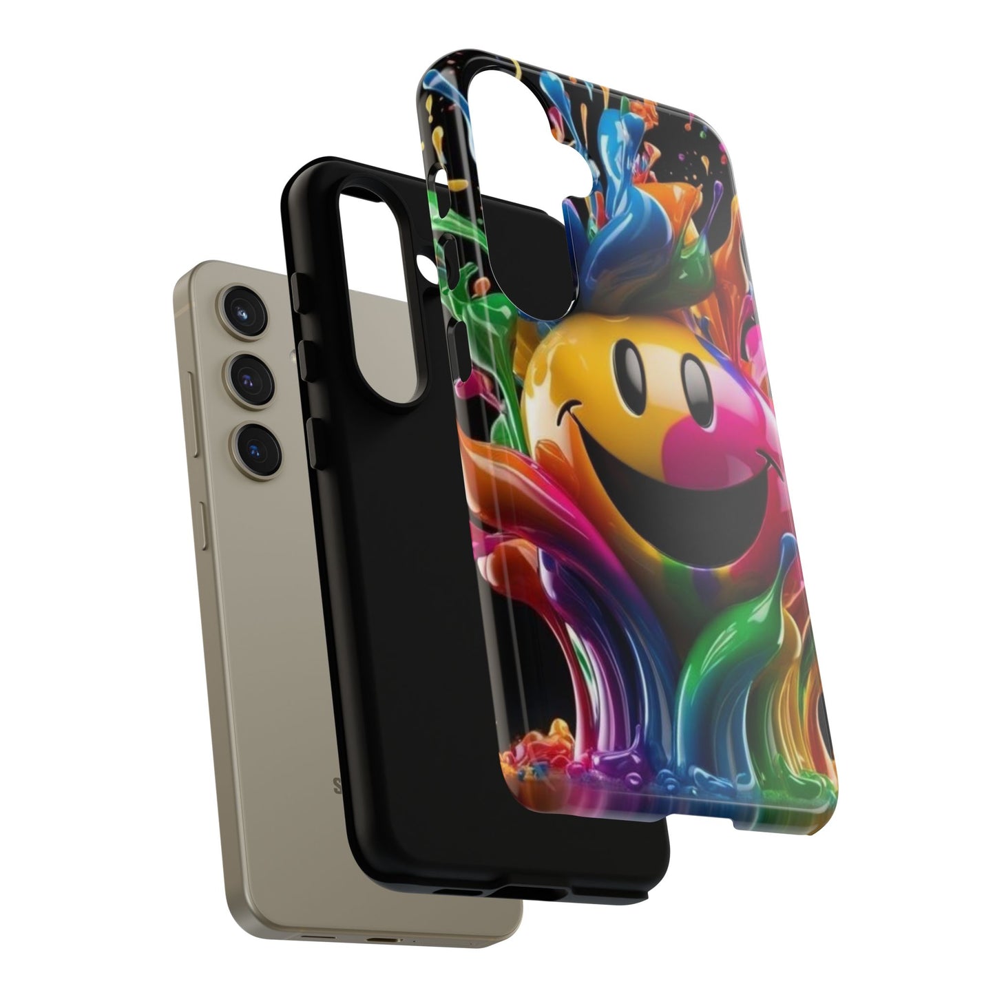 Colorful Smiley Phone Case - Fun and Funky, Vibrant Design, Gift for Friends, Cute Accessories, Unique Phone Cover | Samsung Case
