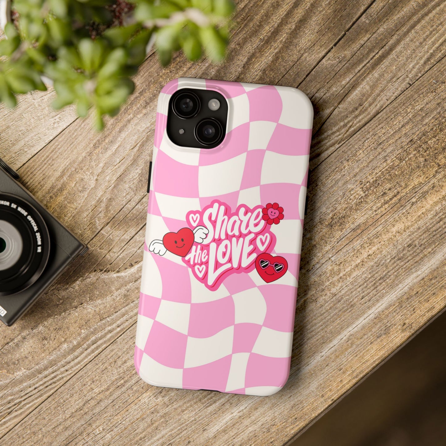 Share the Love Tough Phone Cases - Cute Heart Designs for Valentine's Day, Cute Phone Accessories, Gifts for Teens, Stylish Phone Covers