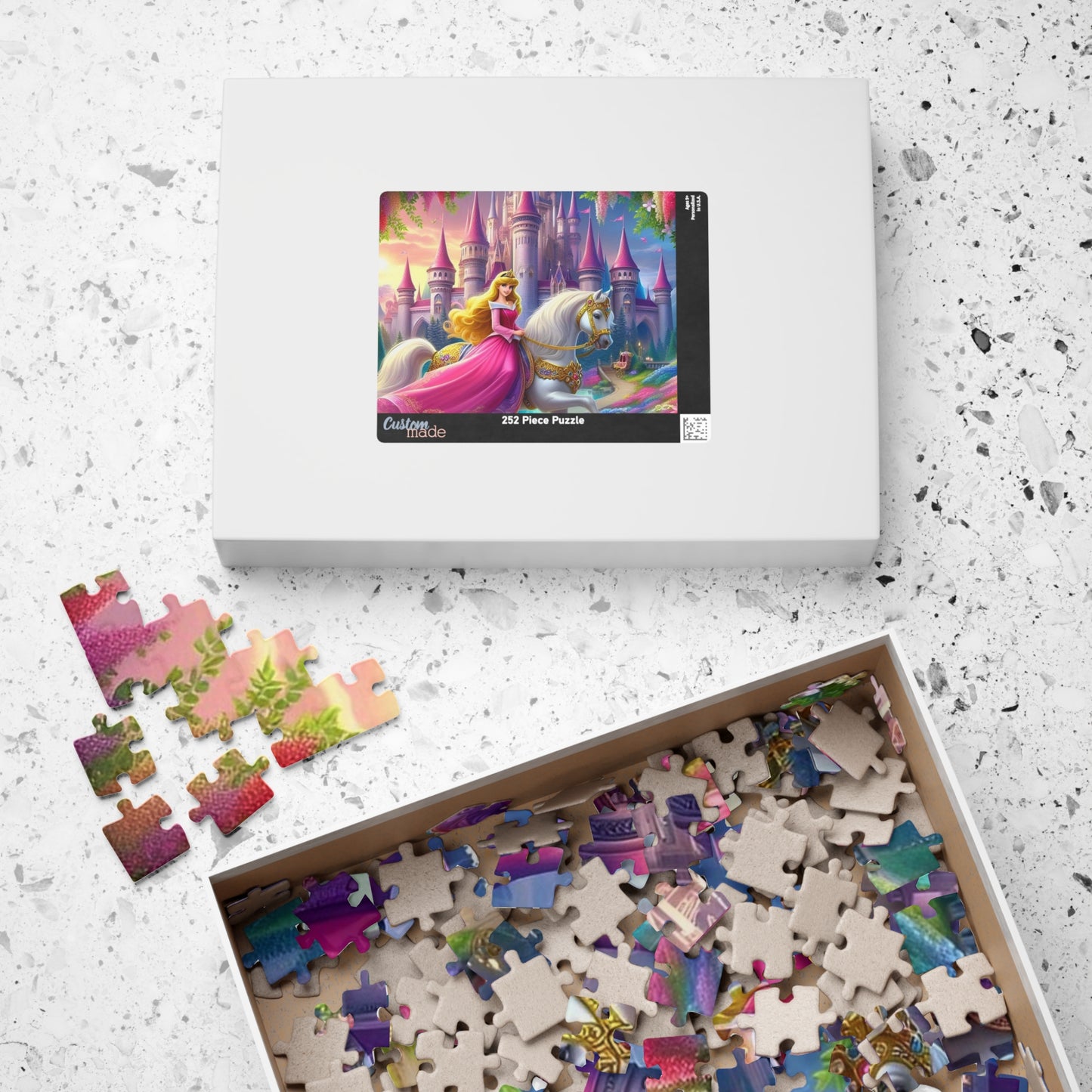 Fairytale Castle Puzzle, Princess Puzzle, Gift for Kids, Family Game Night, Educational Toy, Home Decor