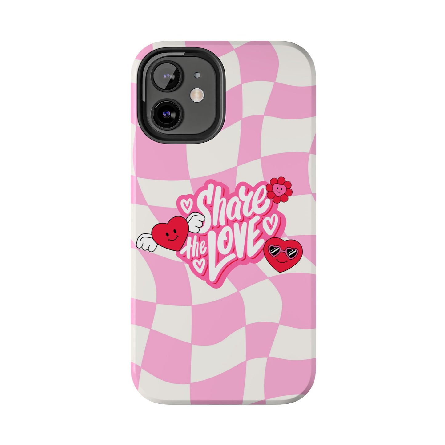 Share the Love Tough Phone Cases - Cute Heart Designs for Valentine's Day, Cute Phone Accessories, Gifts for Teens, Stylish Phone Covers