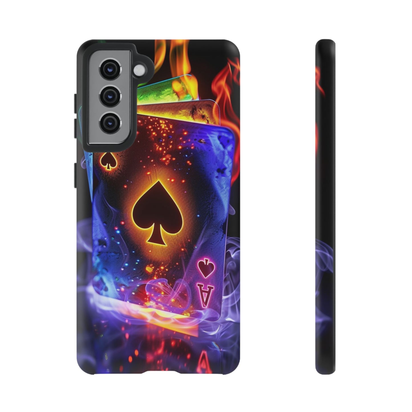 Vibrant Phone Case with Ace of Spades Design, Tough Phone Cover, Colorful Gift for Gamer| Samsung Case