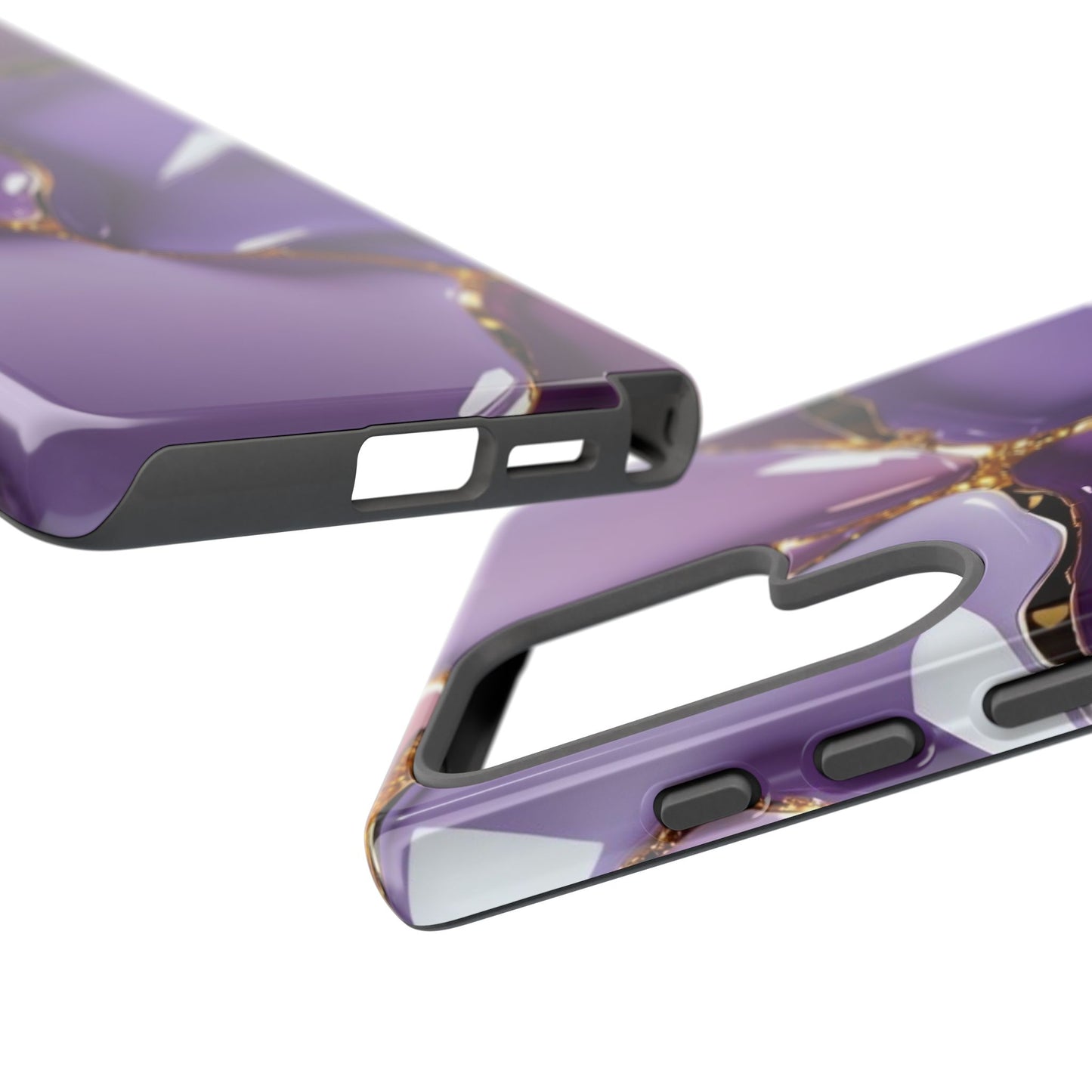 Elegant Phone Case with Purple Marble Design, Tough Phone Cover, Chic Mobile Accessory, Unique Gift for Her, Stylish Phone Protector - Samsung case