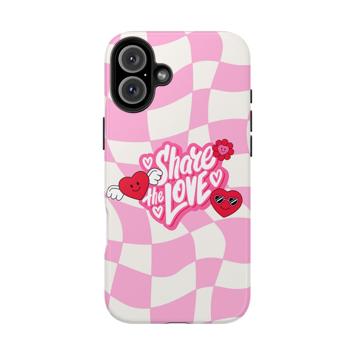 Share the Love Tough Phone Cases - Cute Heart Designs for Valentine's Day, Cute Phone Accessories, Gifts for Teens, Stylish Phone Covers