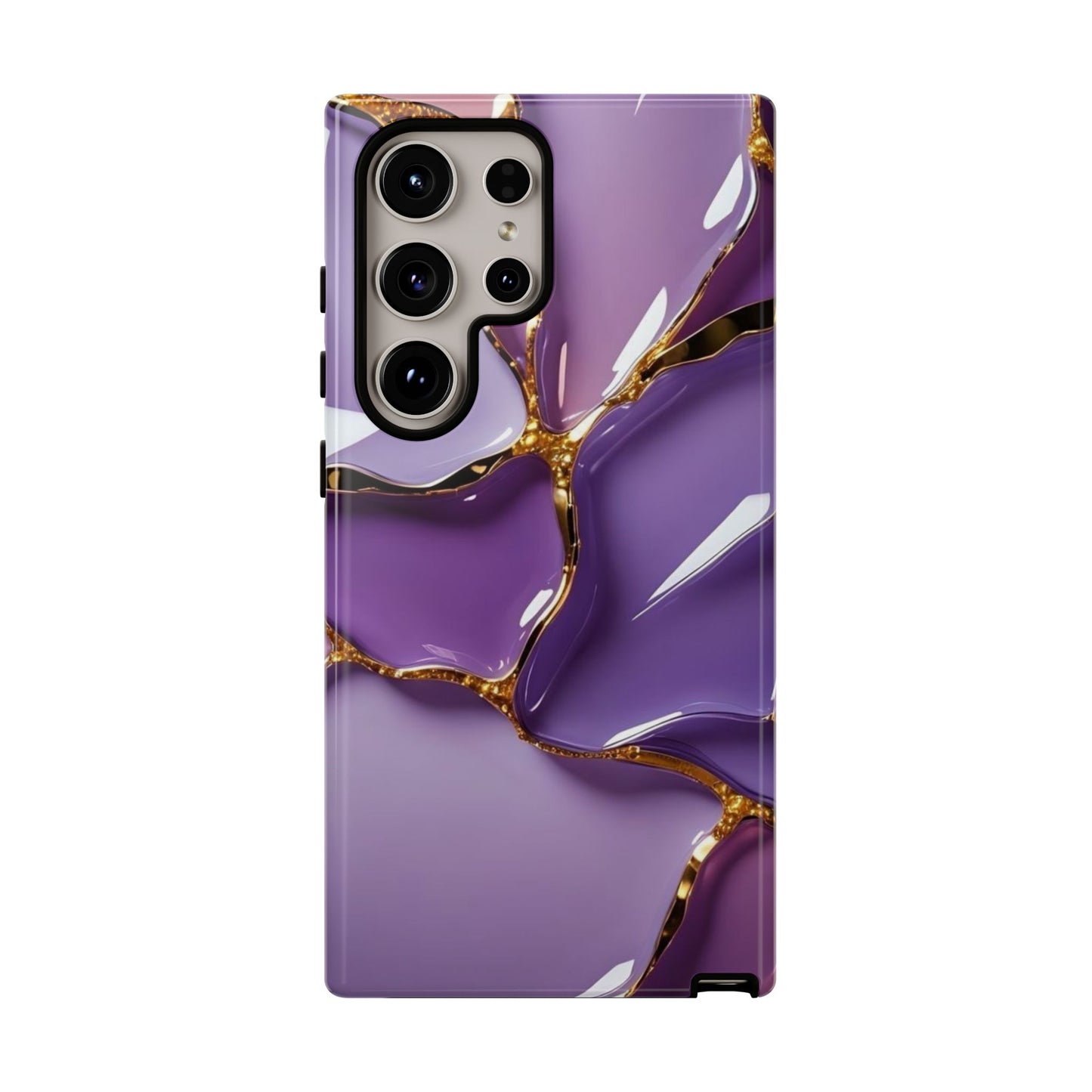 Elegant Phone Case with Purple Marble Design, Tough Phone Cover, Chic Mobile Accessory, Unique Gift for Her, Stylish Phone Protector - Samsung case