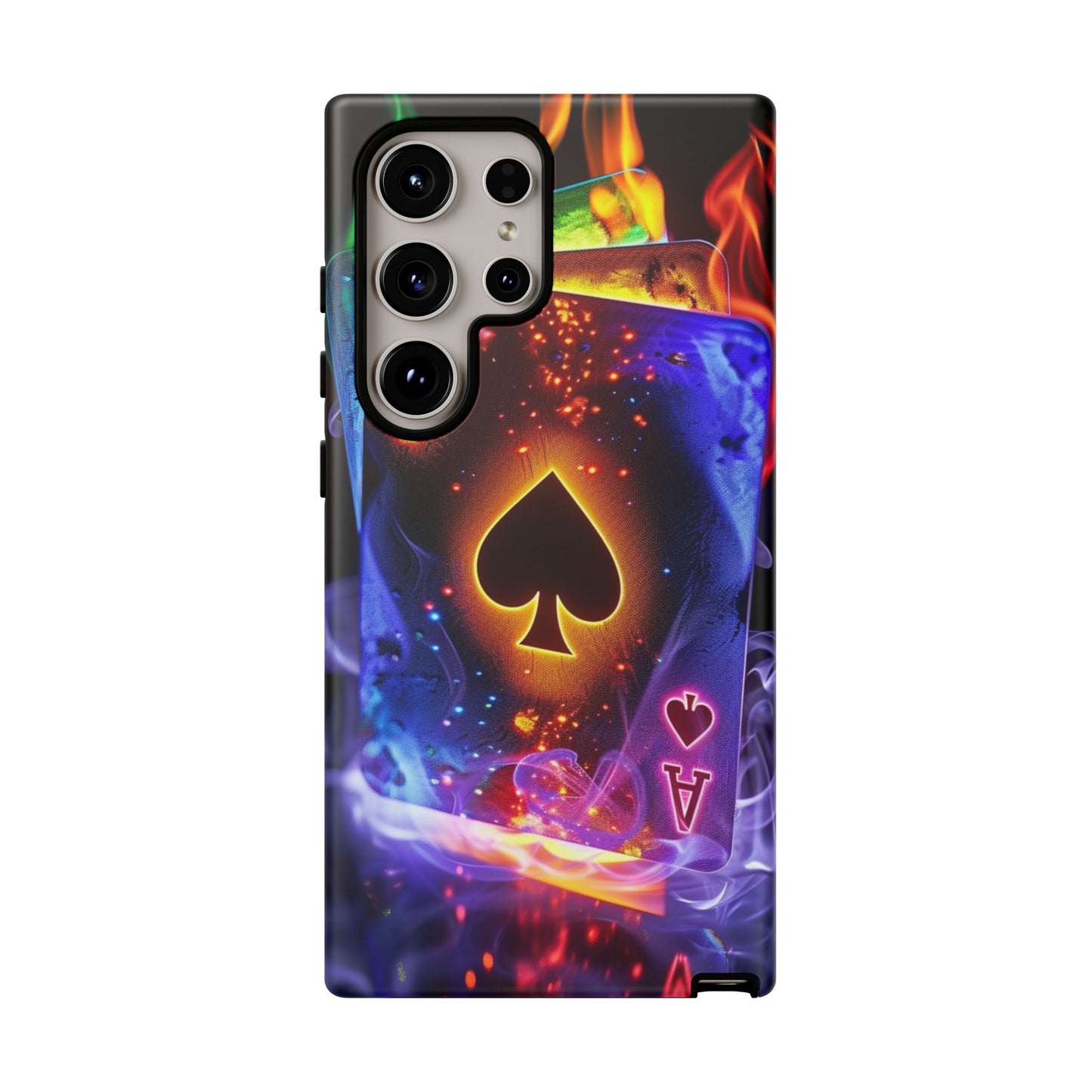 Vibrant Phone Case with Ace of Spades Design, Tough Phone Cover, Colorful Gift for Gamer| Samsung Case