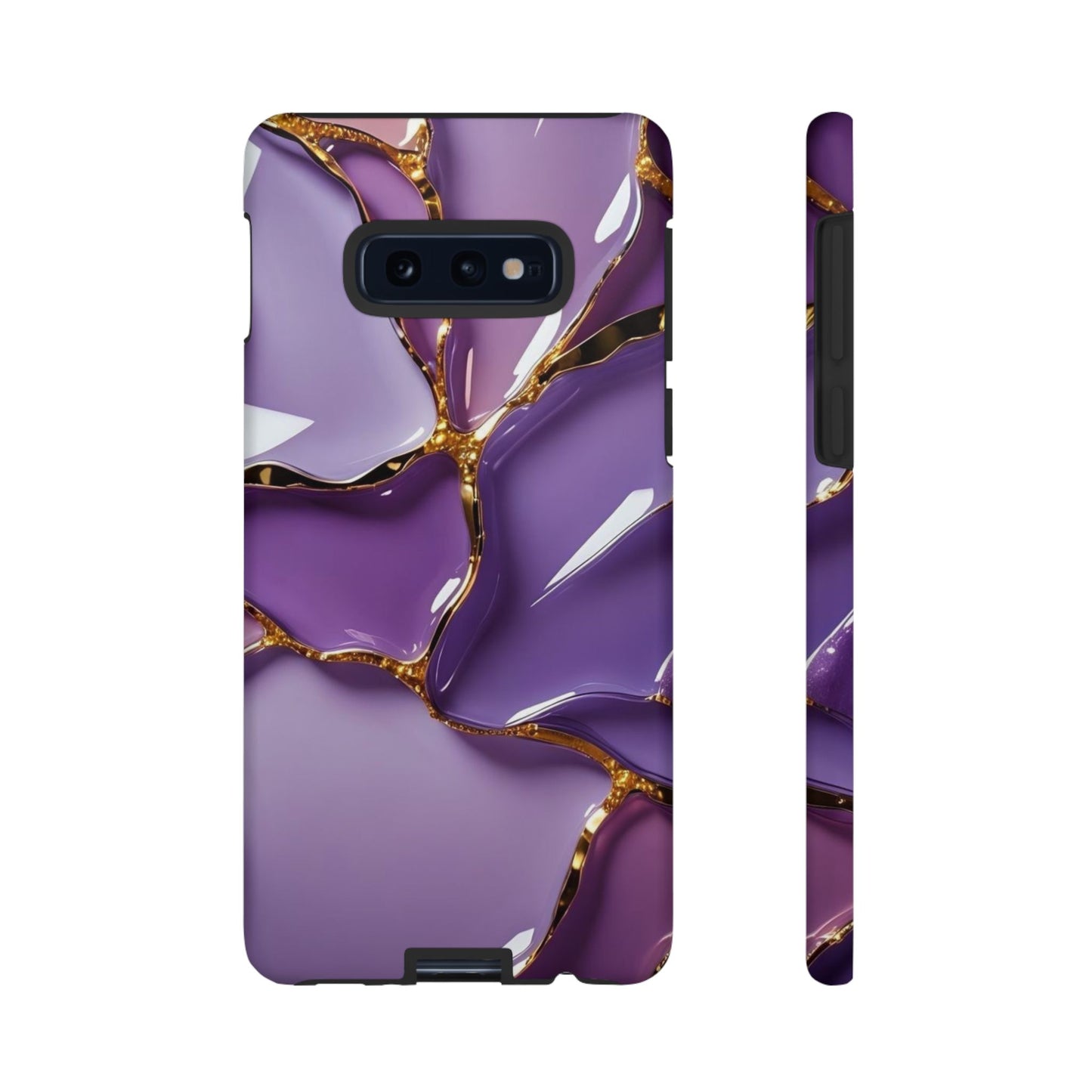 Elegant Phone Case with Purple Marble Design, Tough Phone Cover, Chic Mobile Accessory, Unique Gift for Her, Stylish Phone Protector - Samsung case