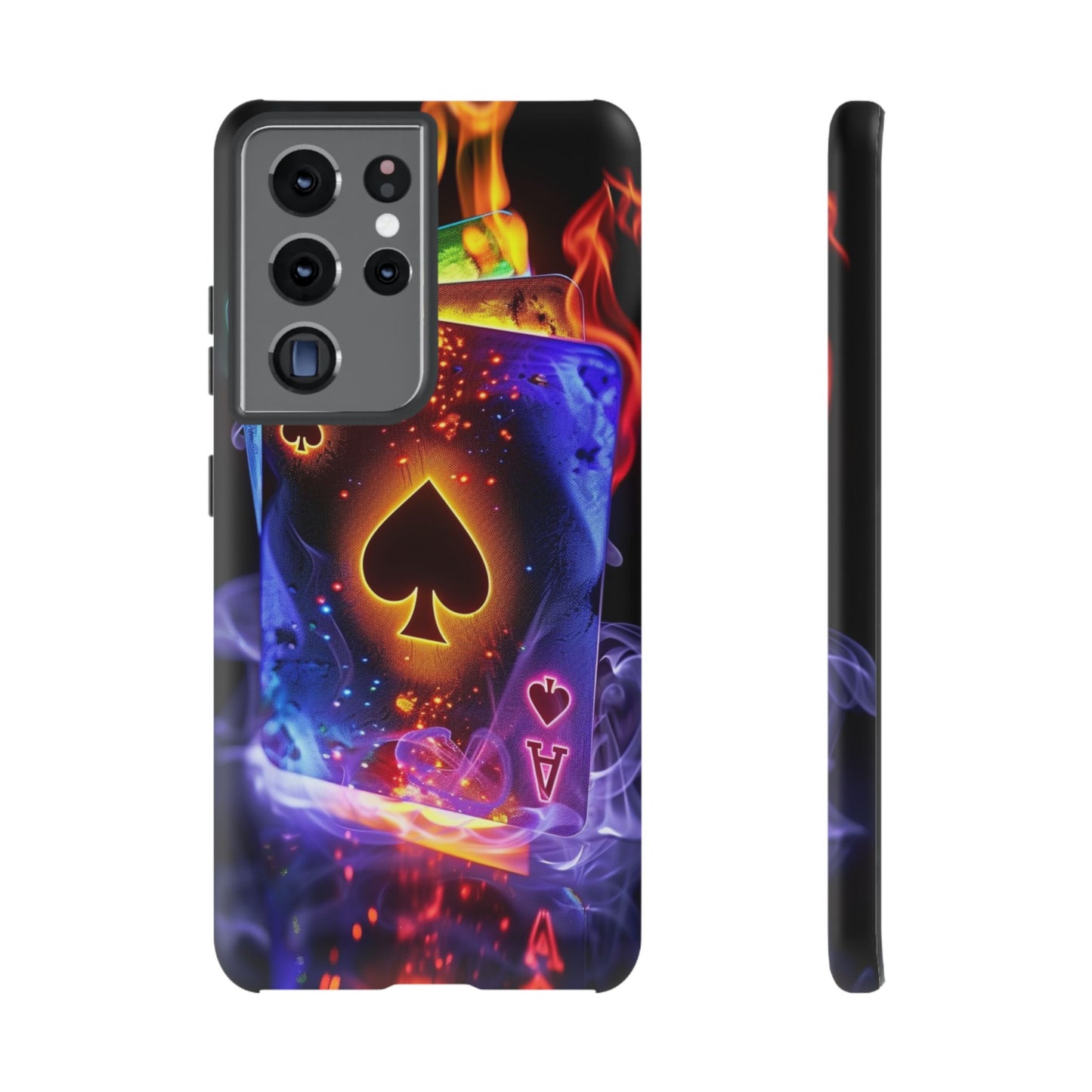 Vibrant Phone Case with Ace of Spades Design, Tough Phone Cover, Colorful Gift for Gamer| Samsung Case