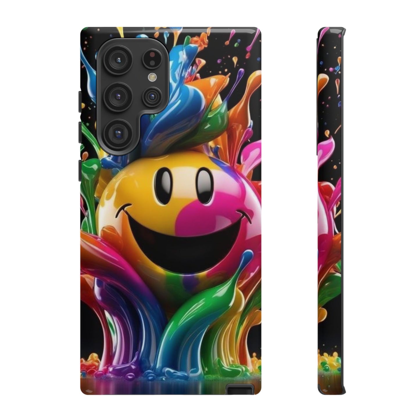 Colorful Smiley Phone Case - Fun and Funky, Vibrant Design, Gift for Friends, Cute Accessories, Unique Phone Cover | Samsung Case