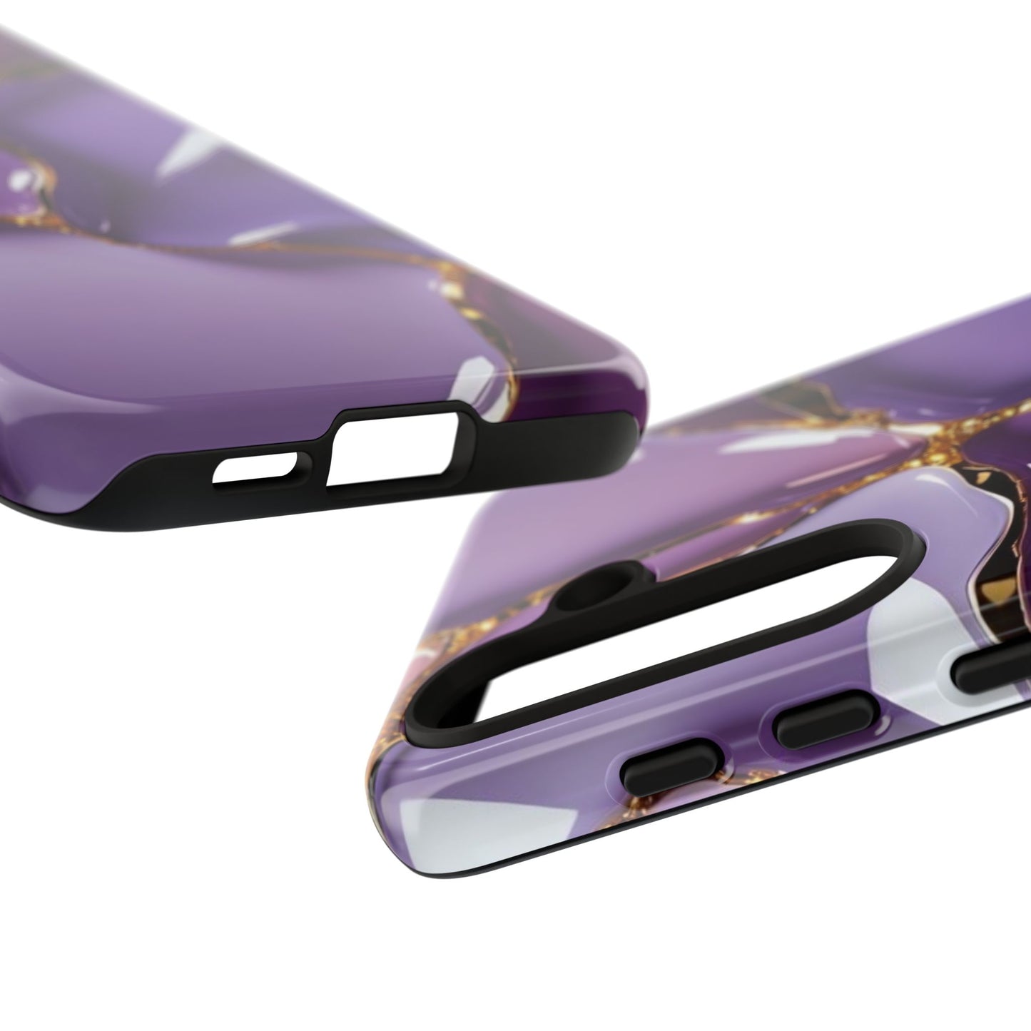 Elegant Phone Case with Purple Marble Design, Tough Phone Cover, Chic Mobile Accessory, Unique Gift for Her, Stylish Phone Protector - Samsung case