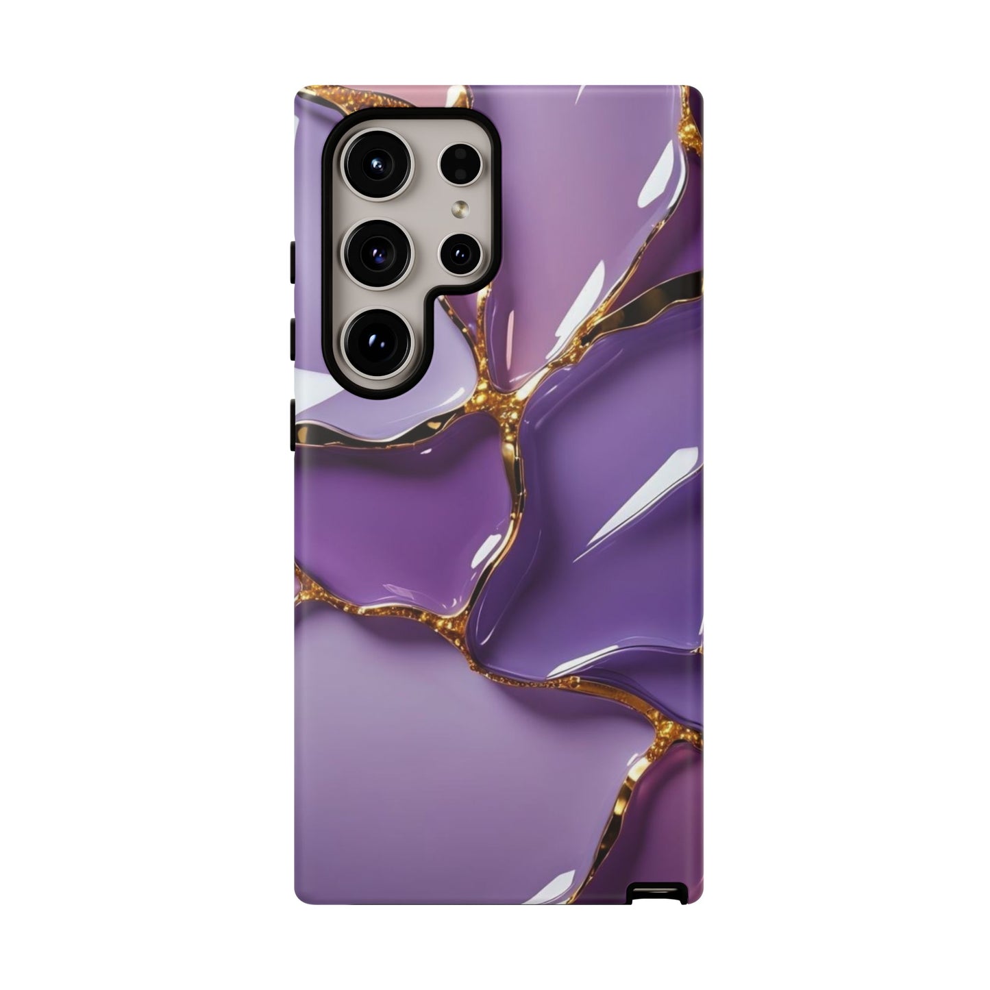Elegant Phone Case with Purple Marble Design, Tough Phone Cover, Chic Mobile Accessory, Unique Gift for Her, Stylish Phone Protector - Samsung case