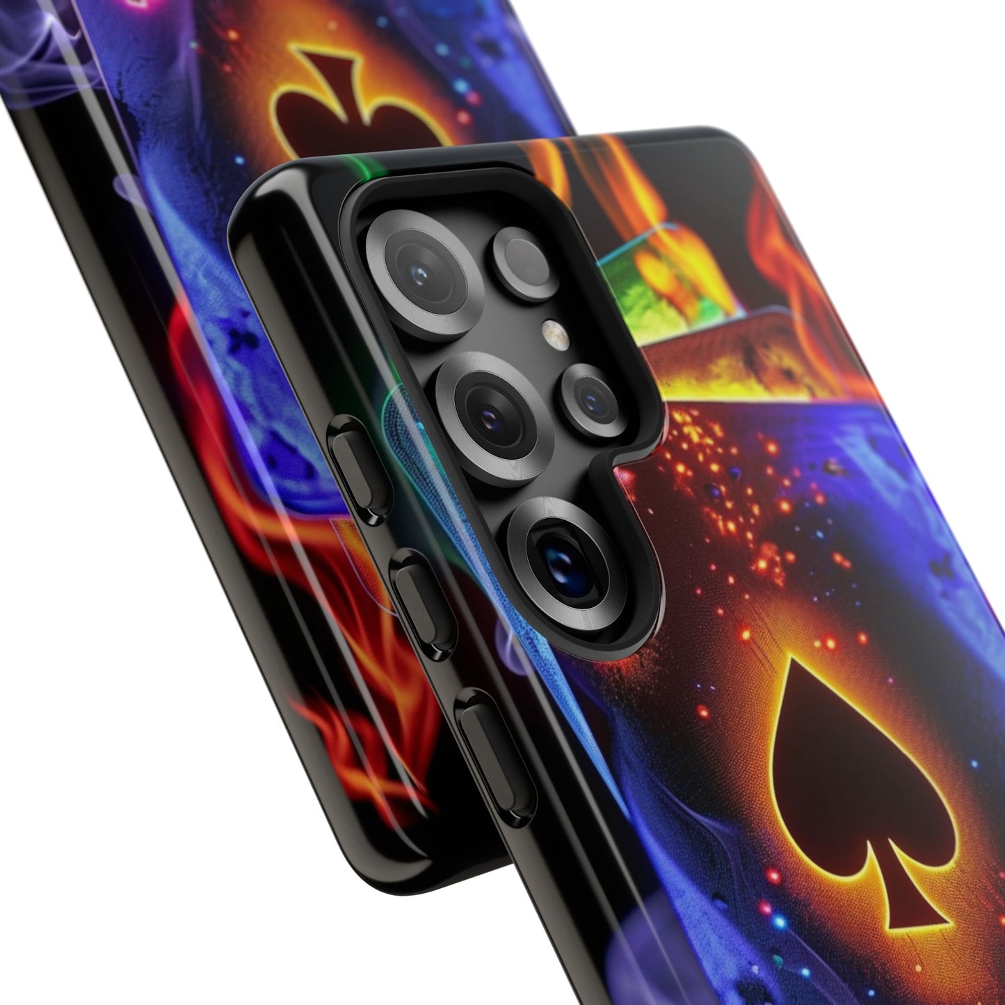 Vibrant Phone Case with Ace of Spades Design, Tough Phone Cover, Colorful Gift for Gamer| Samsung Case