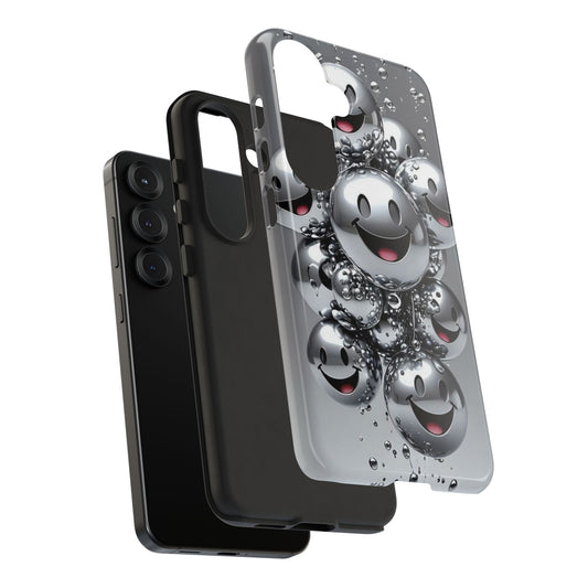 Cheerful Phone Case with Smiley Faces, Tough and Fun Case for You, Gift for Friends, Unique Smartphone Cover, Bubble Design | Samsung Case