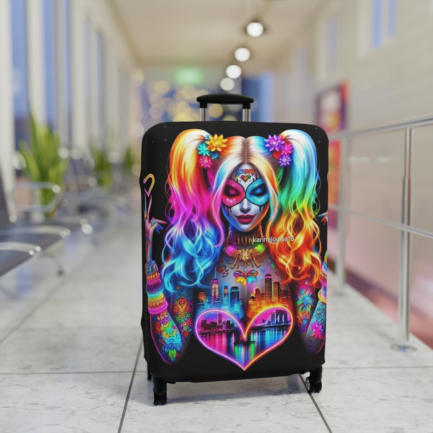 Colorful Harlequin Luggage Cover - Protect Your Suitcase, Travel Accessories, Unique Gift for Travelers | Suitcase
