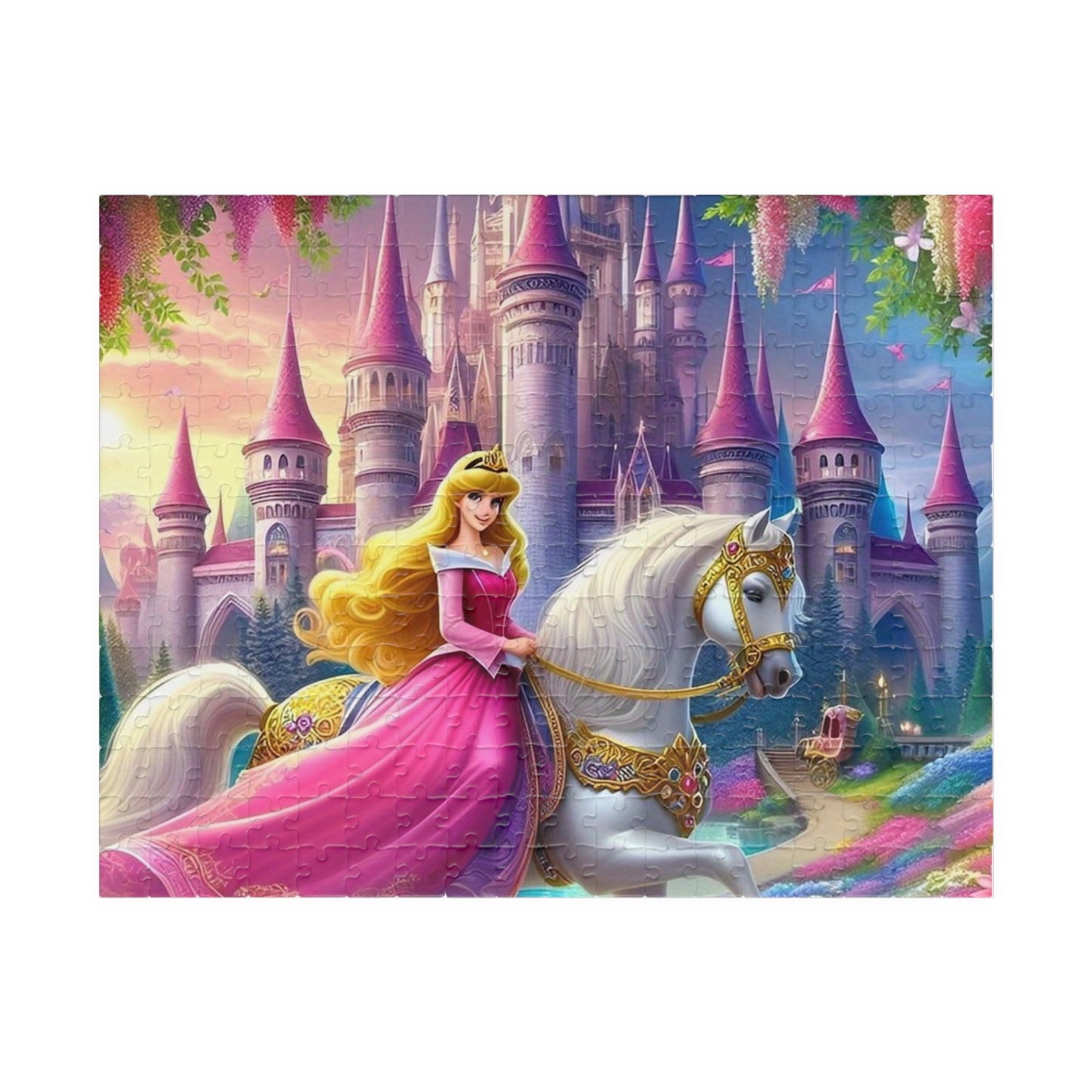 Fairytale Castle Puzzle, Princess Puzzle, Gift for Kids, Family Game Night, Educational Toy, Home Decor