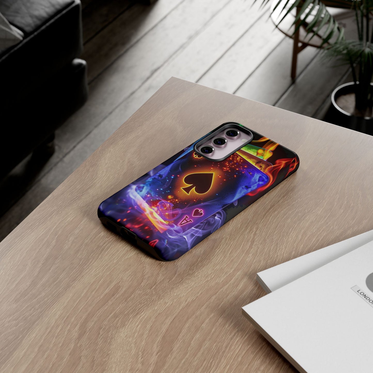 Vibrant Phone Case with Ace of Spades Design, Tough Phone Cover, Colorful Gift for Gamer| Samsung Case