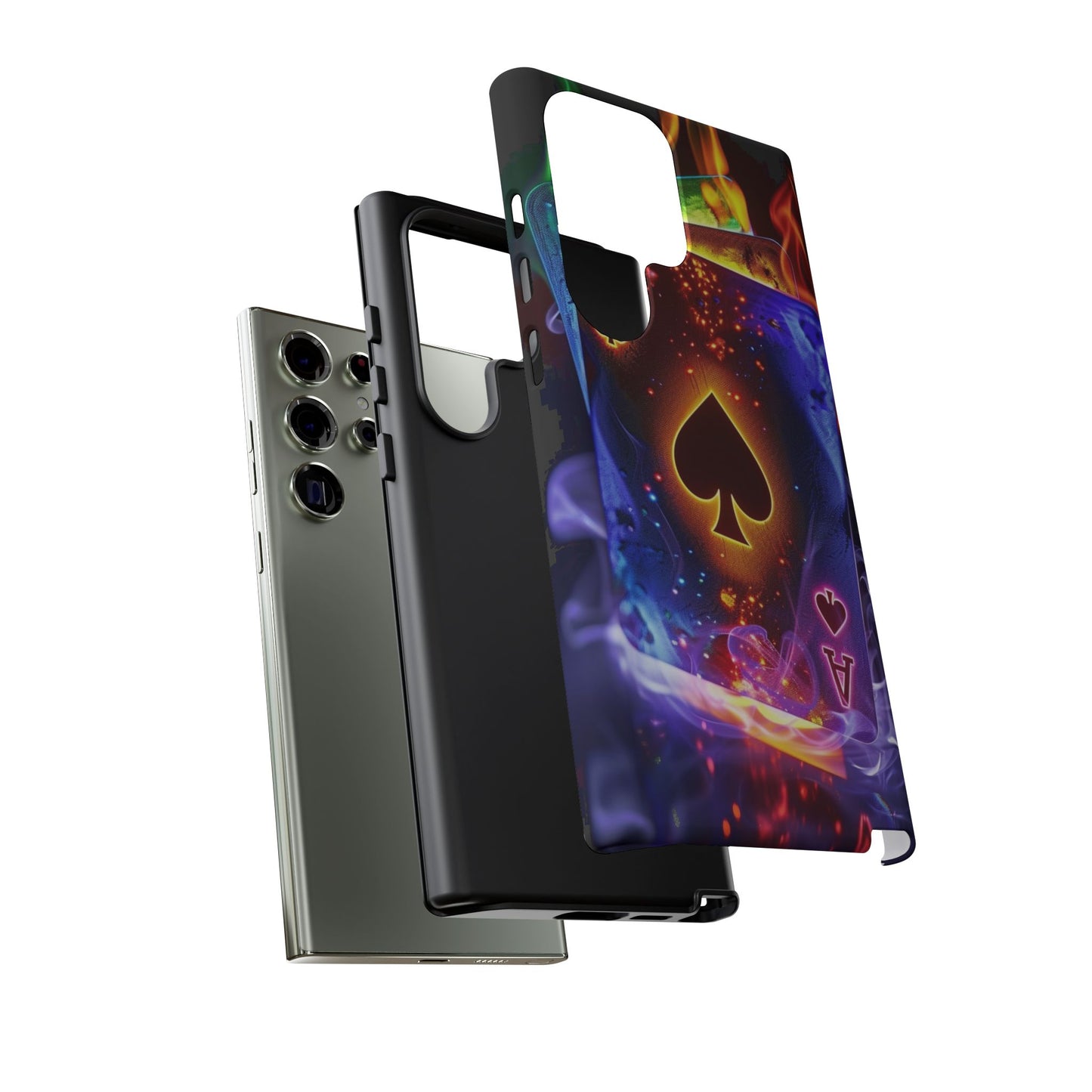 Vibrant Phone Case with Ace of Spades Design, Tough Phone Cover, Colorful Gift for Gamer| Samsung Case
