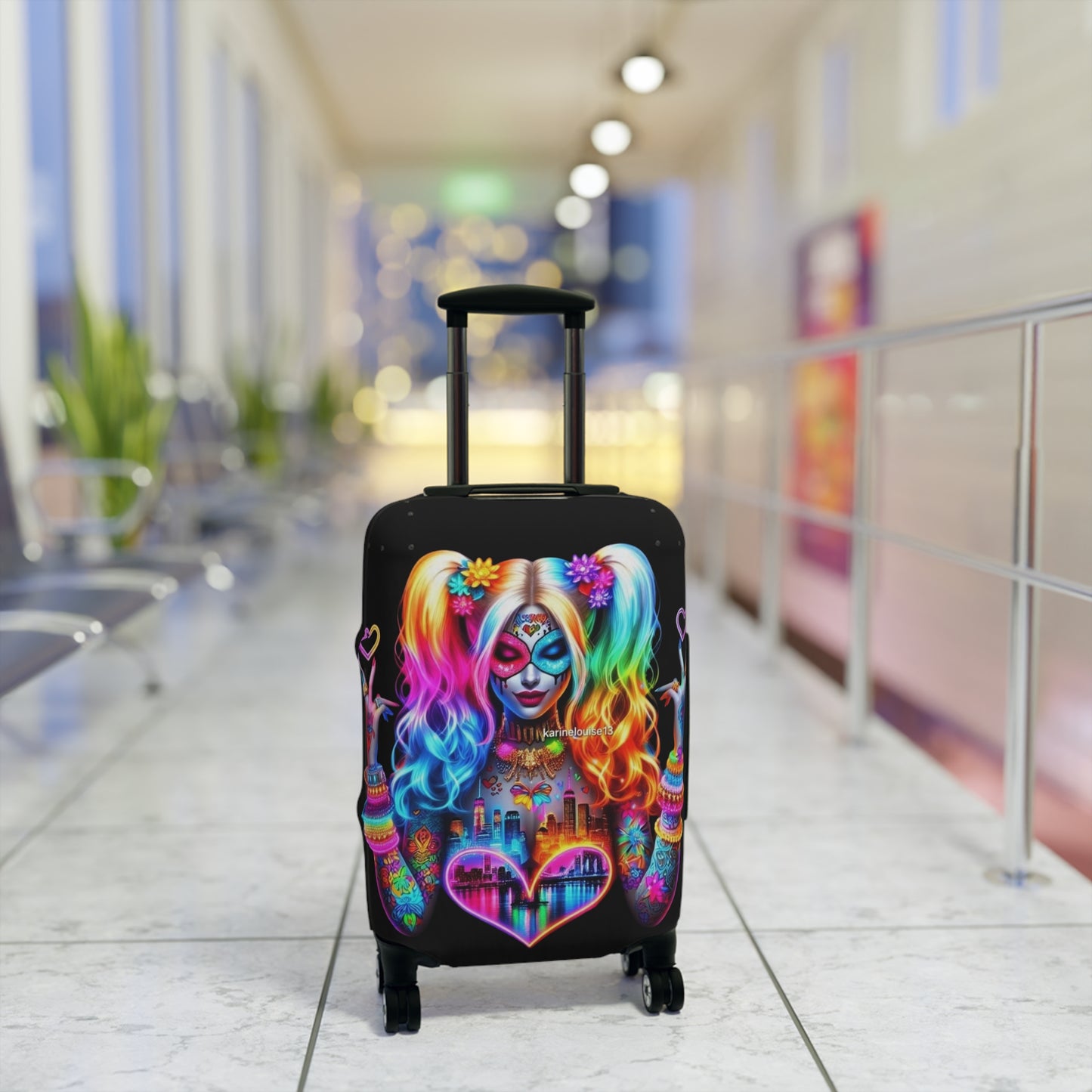 Colorful Harlequin Luggage Cover - Protect Your Suitcase, Travel Accessories, Unique Gift for Travelers | Suitcase