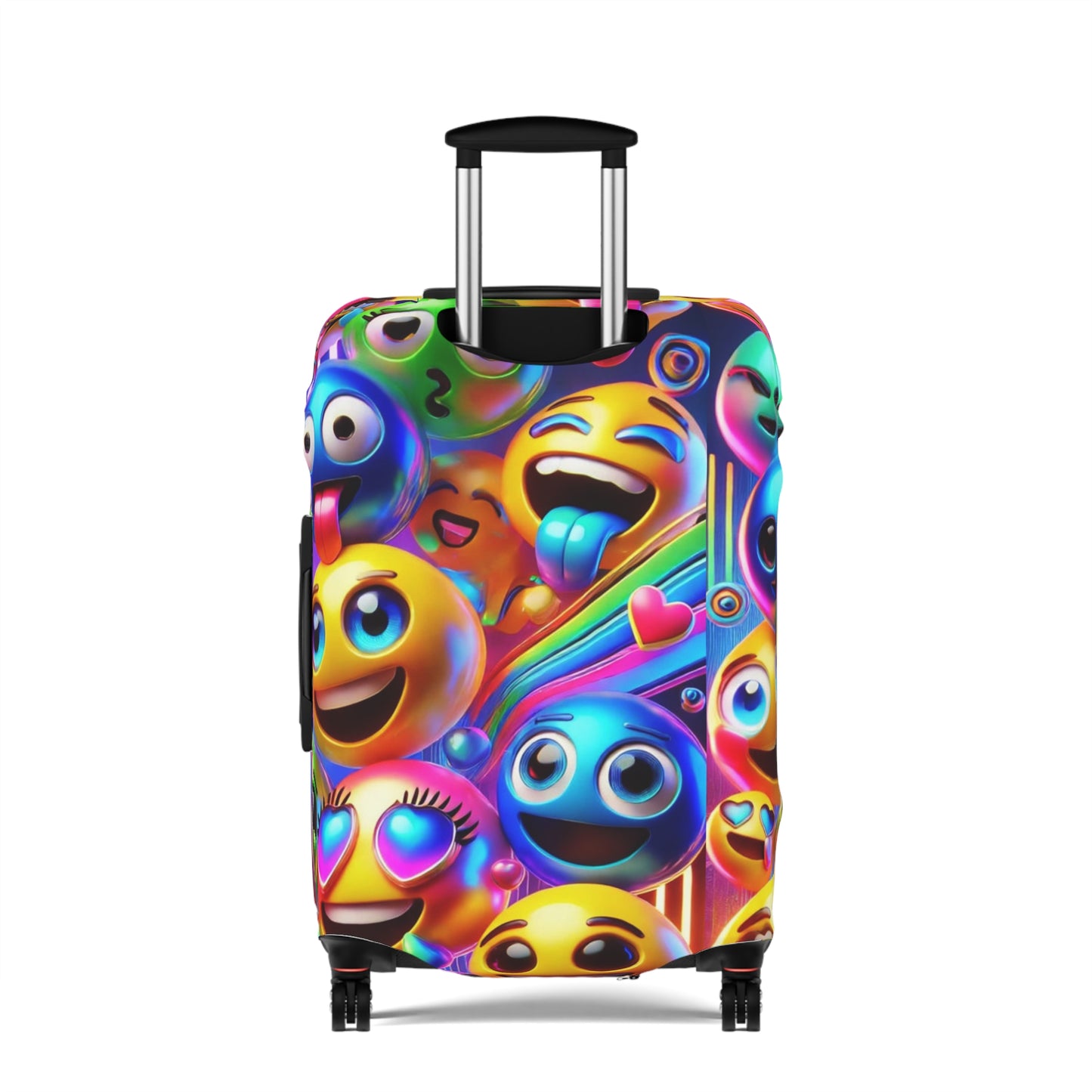 Vibrant Emoji Luggage Cover, Fun Travel Accessory, Personalized Luggage Protector, Gifts for Travelers, Colorful Suitcase Cover