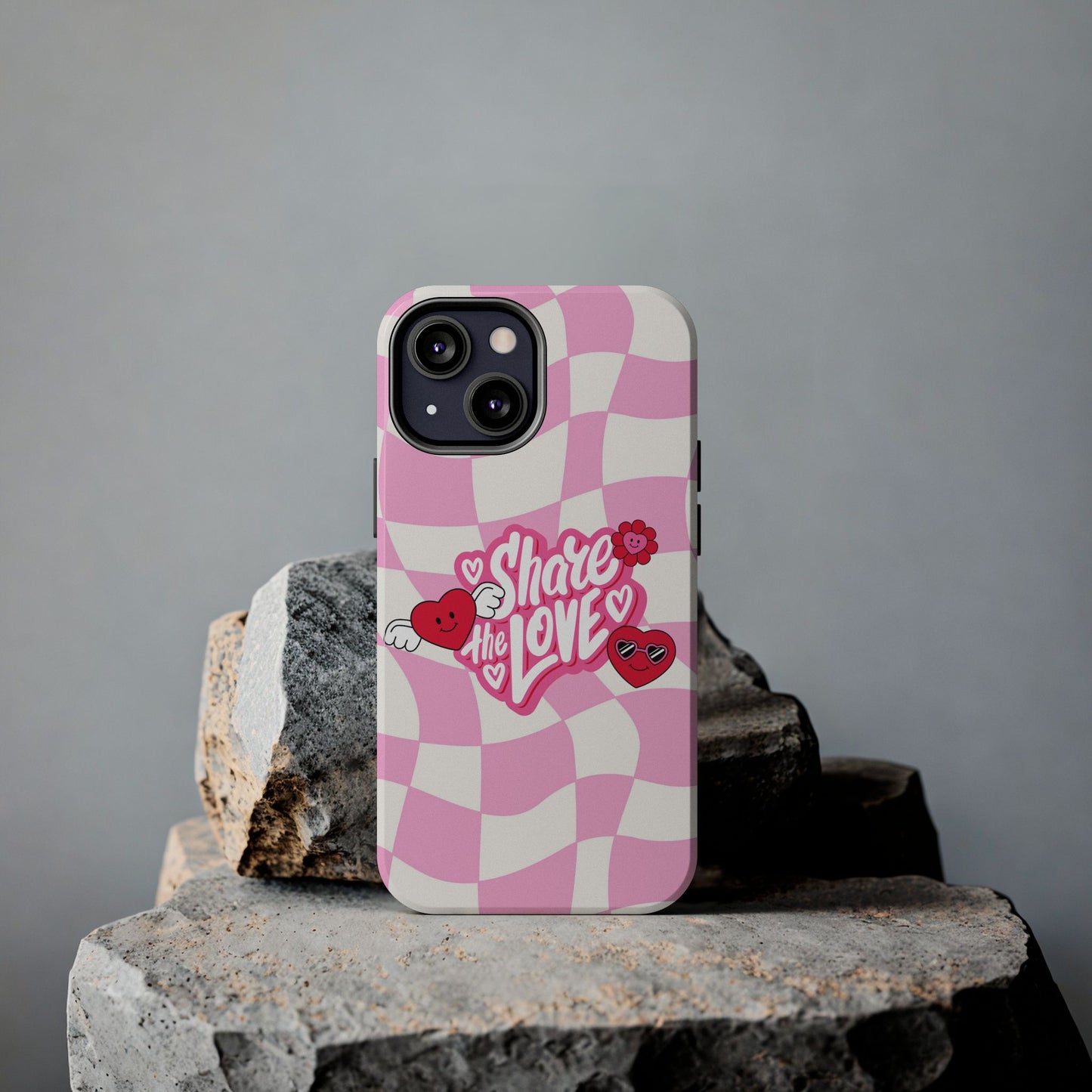 Share the Love Tough Phone Cases - Cute Heart Designs for Valentine's Day, Cute Phone Accessories, Gifts for Teens, Stylish Phone Covers