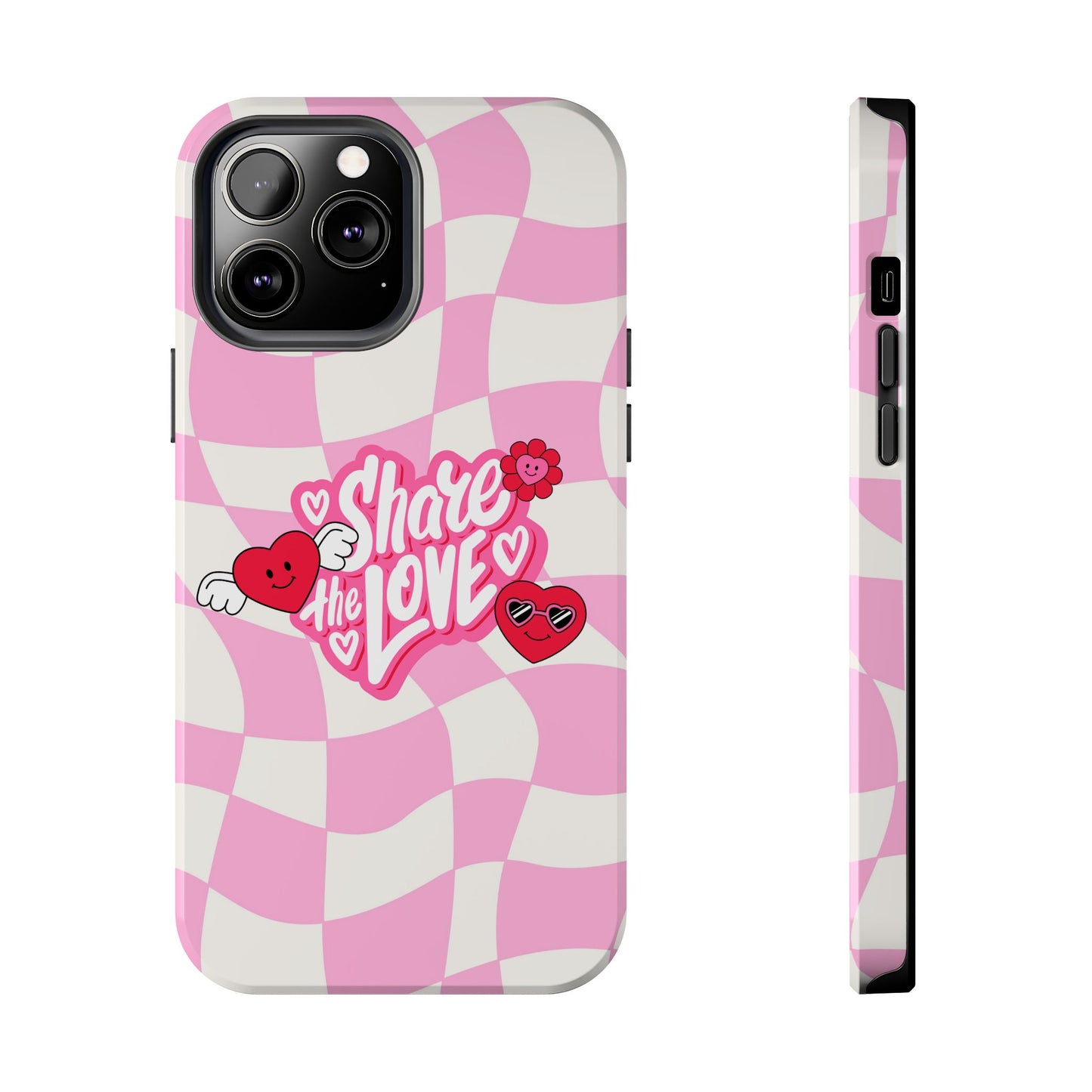 Share the Love Tough Phone Cases - Cute Heart Designs for Valentine's Day, Cute Phone Accessories, Gifts for Teens, Stylish Phone Covers