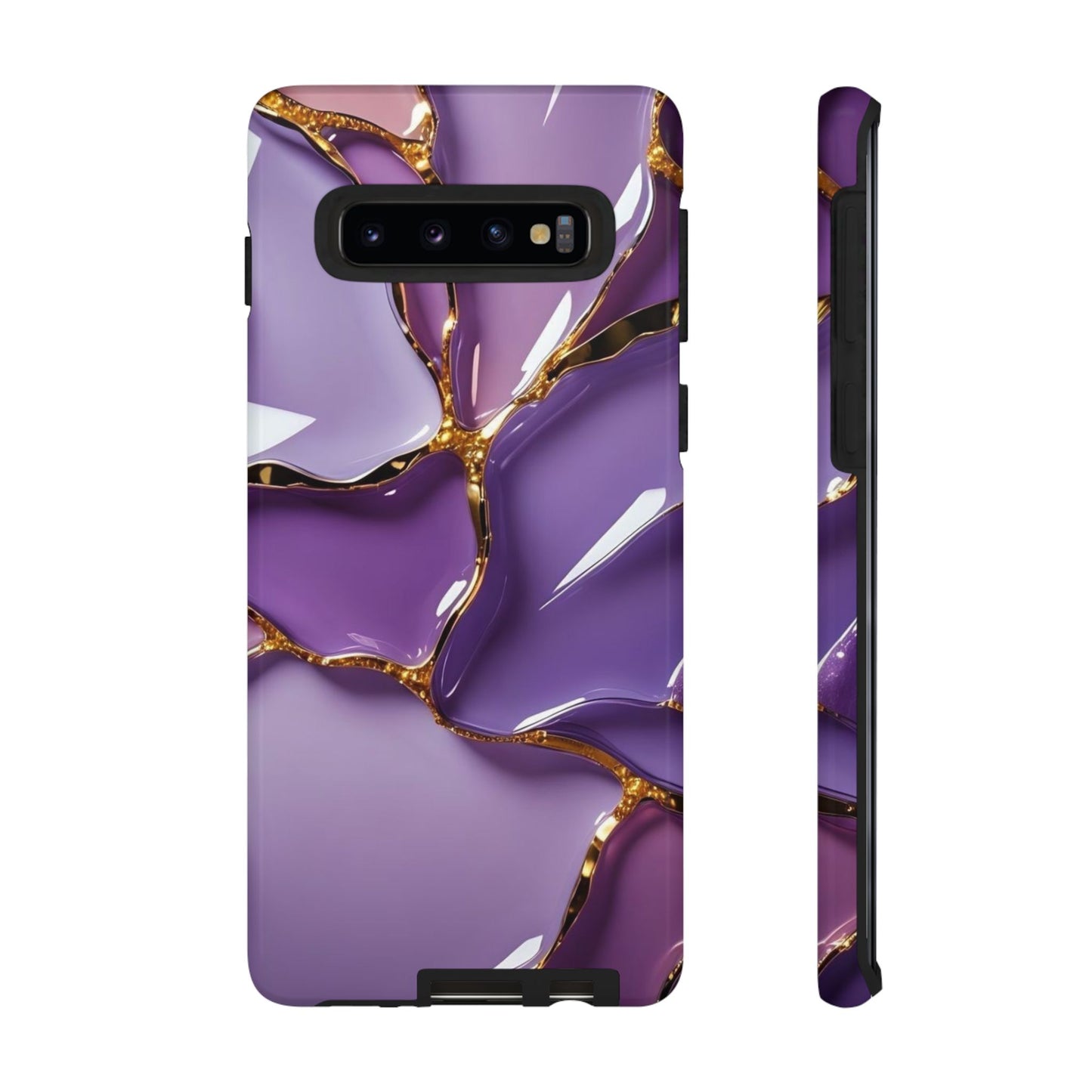 Elegant Phone Case with Purple Marble Design, Tough Phone Cover, Chic Mobile Accessory, Unique Gift for Her, Stylish Phone Protector - Samsung case