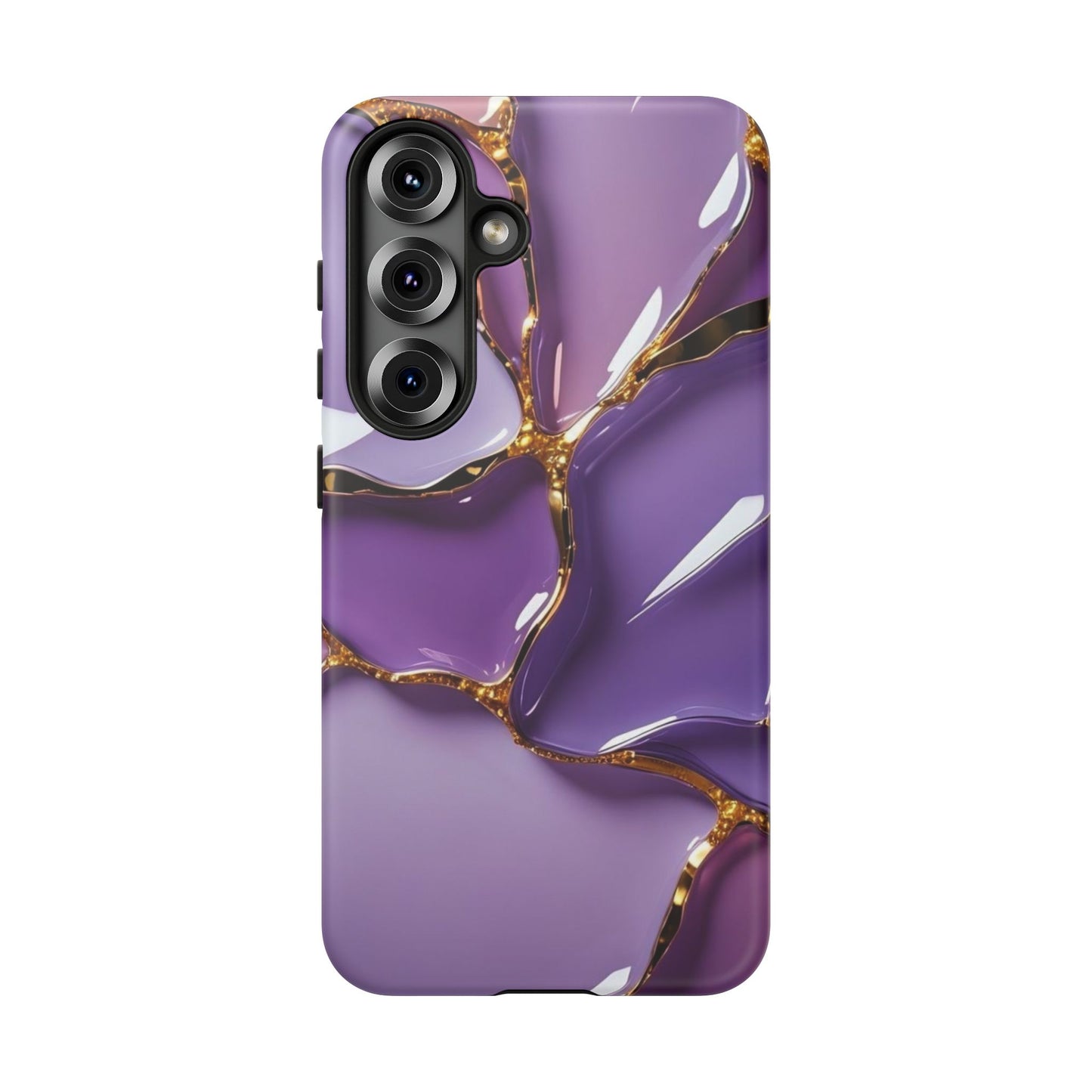 Elegant Phone Case with Purple Marble Design, Tough Phone Cover, Chic Mobile Accessory, Unique Gift for Her, Stylish Phone Protector - Samsung case