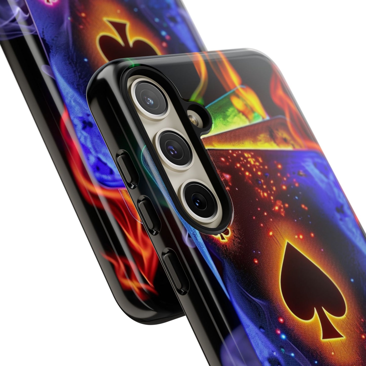 Vibrant Phone Case with Ace of Spades Design, Tough Phone Cover, Colorful Gift for Gamer| Samsung Case