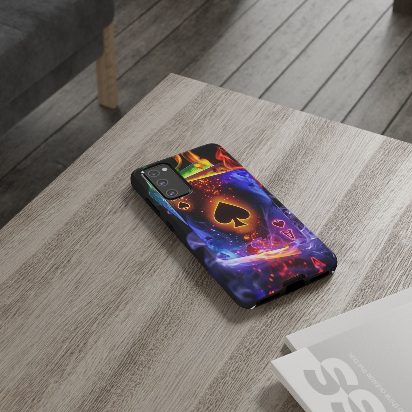 Vibrant Phone Case with Ace of Spades Design, Tough Phone Cover, Colorful Gift for Gamer| Samsung Case