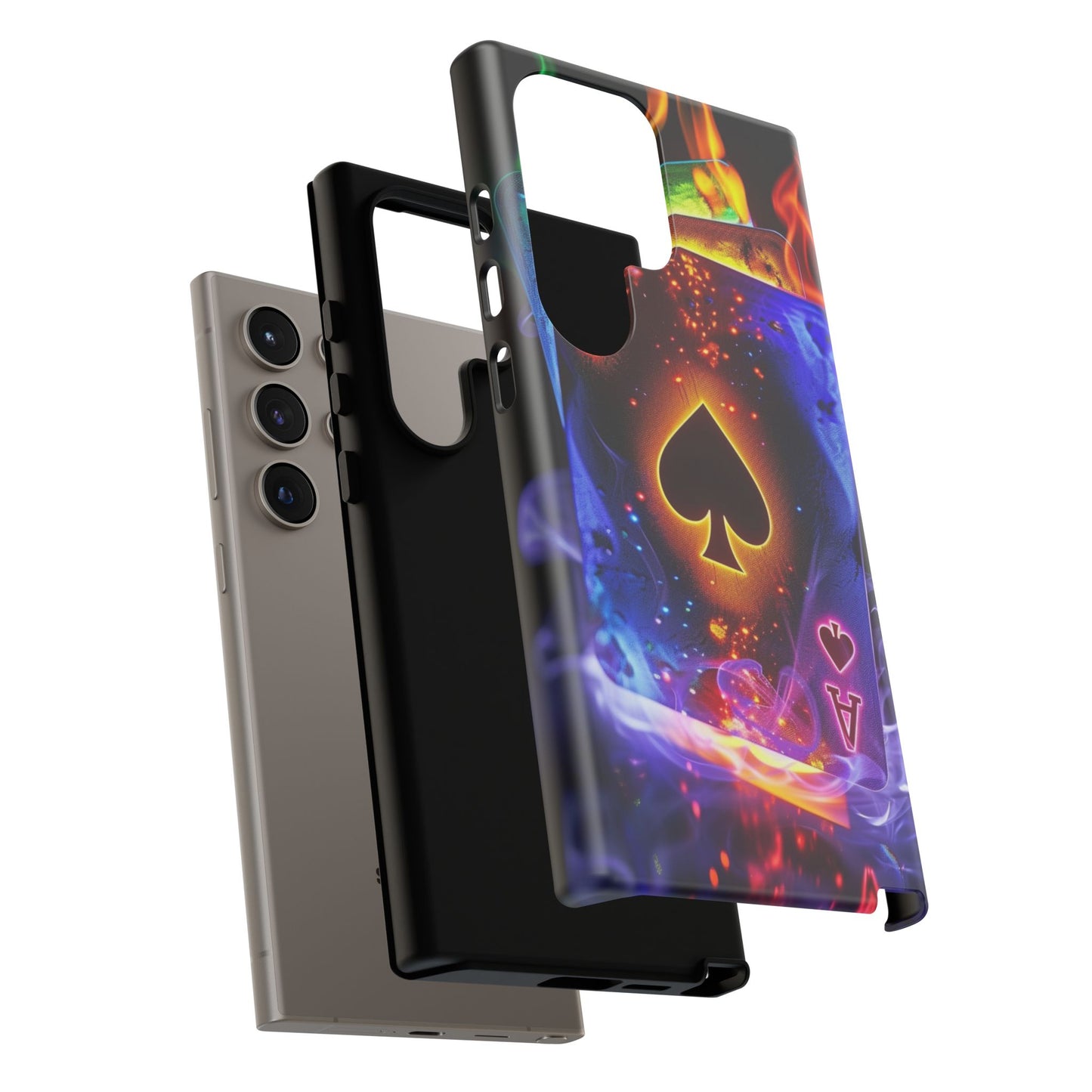 Vibrant Phone Case with Ace of Spades Design, Tough Phone Cover, Colorful Gift for Gamer| Samsung Case