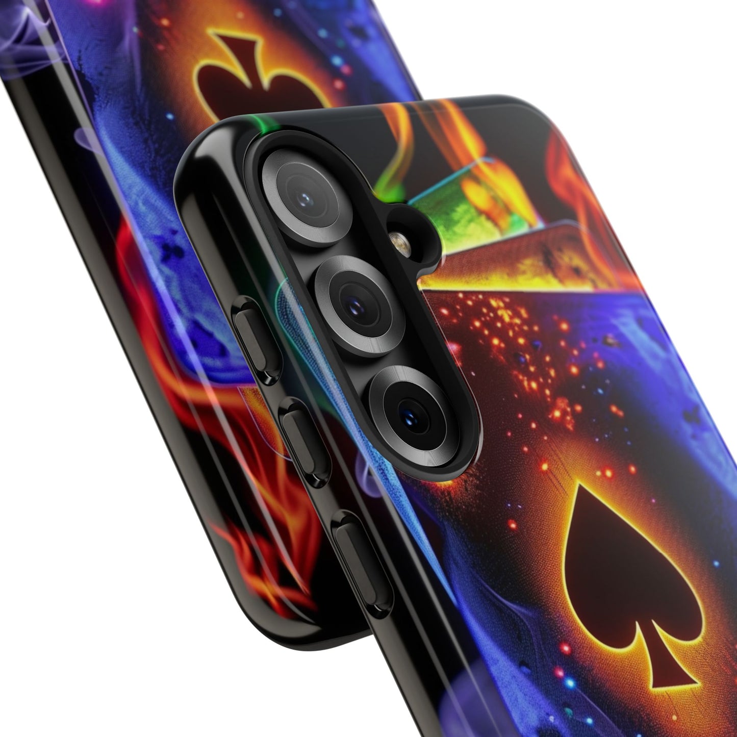 Vibrant Phone Case with Ace of Spades Design, Tough Phone Cover, Colorful Gift for Gamer| Samsung Case