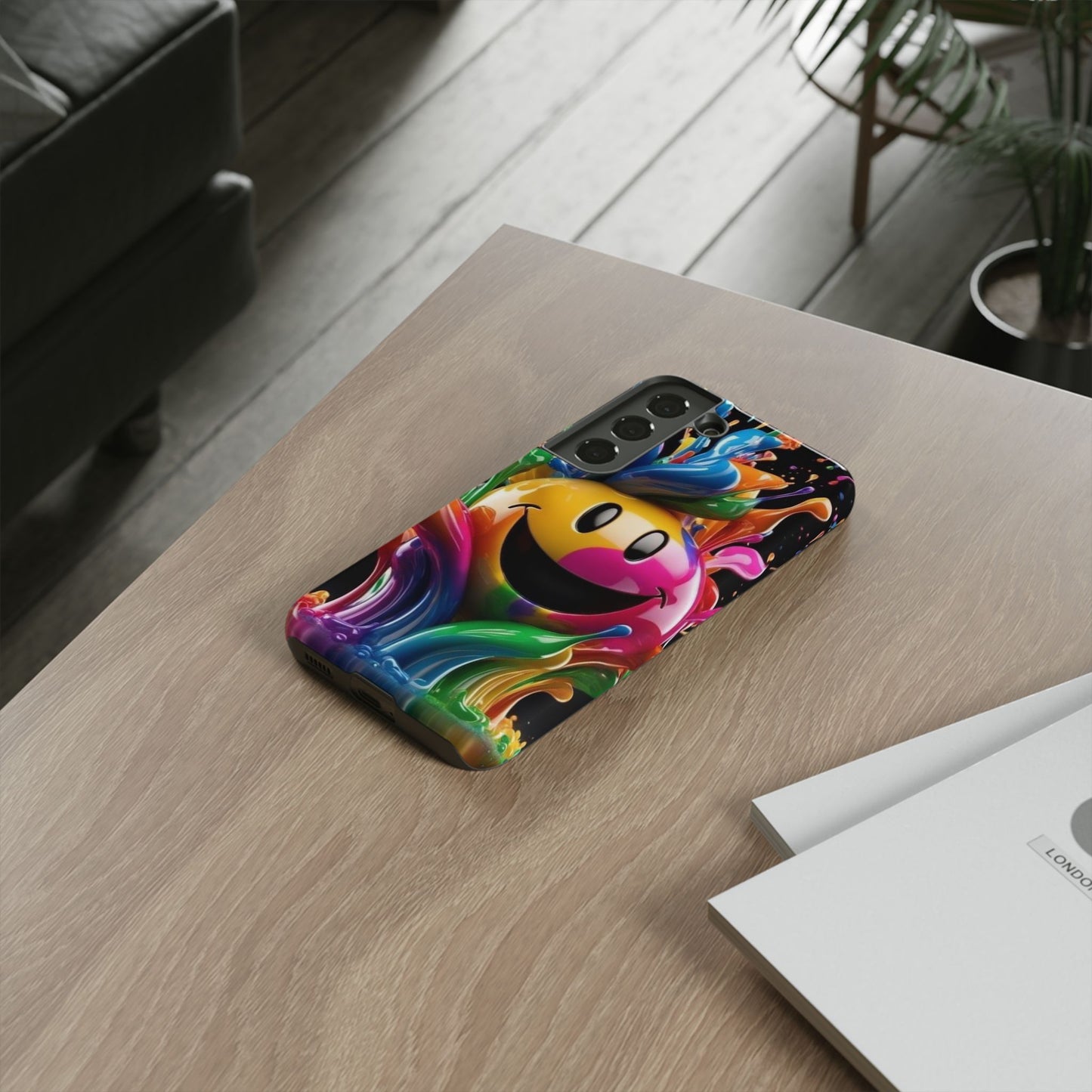 Colorful Smiley Phone Case - Fun and Funky, Vibrant Design, Gift for Friends, Cute Accessories, Unique Phone Cover | Samsung Case