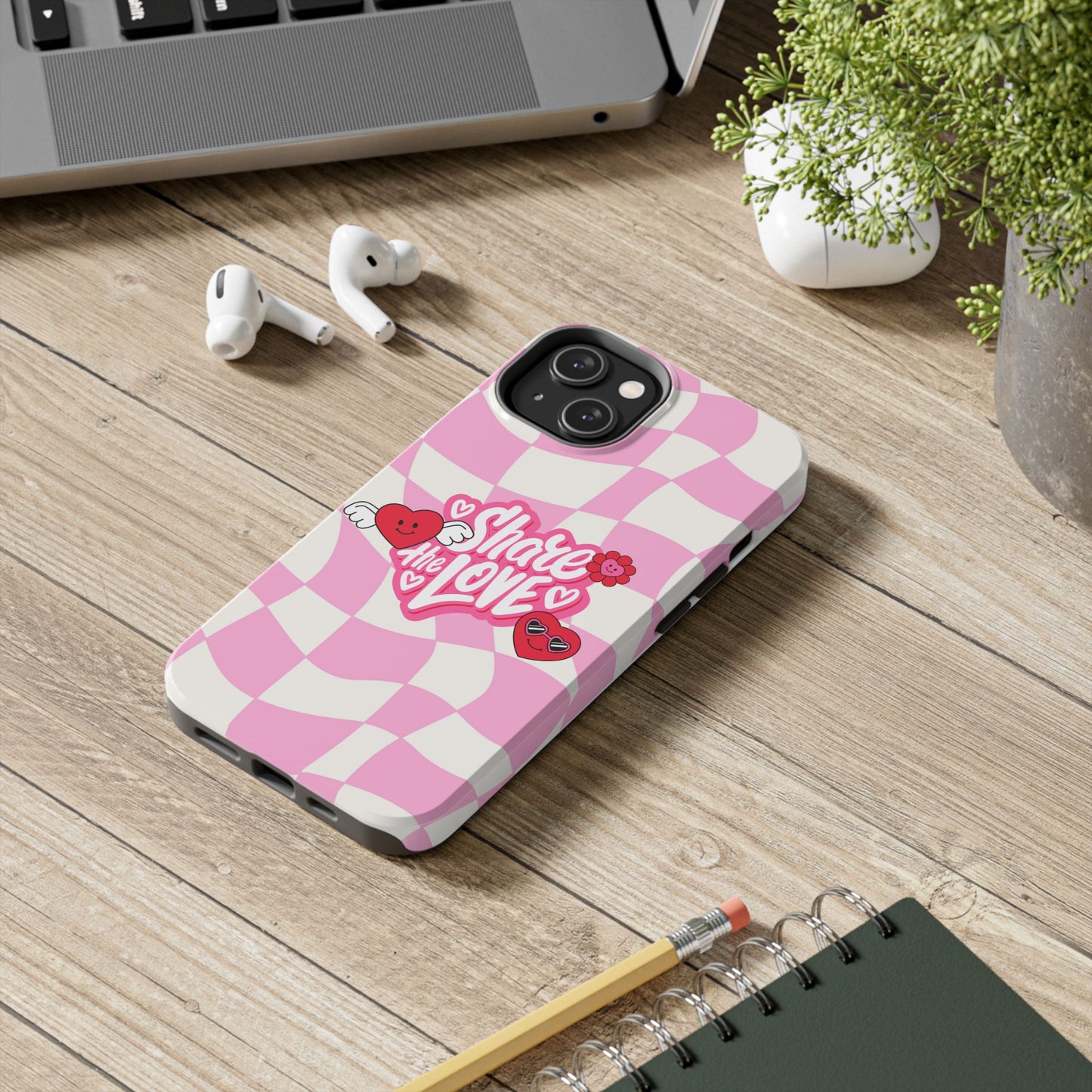 Share the Love Tough Phone Cases - Cute Heart Designs for Valentine's Day, Cute Phone Accessories, Gifts for Teens, Stylish Phone Covers