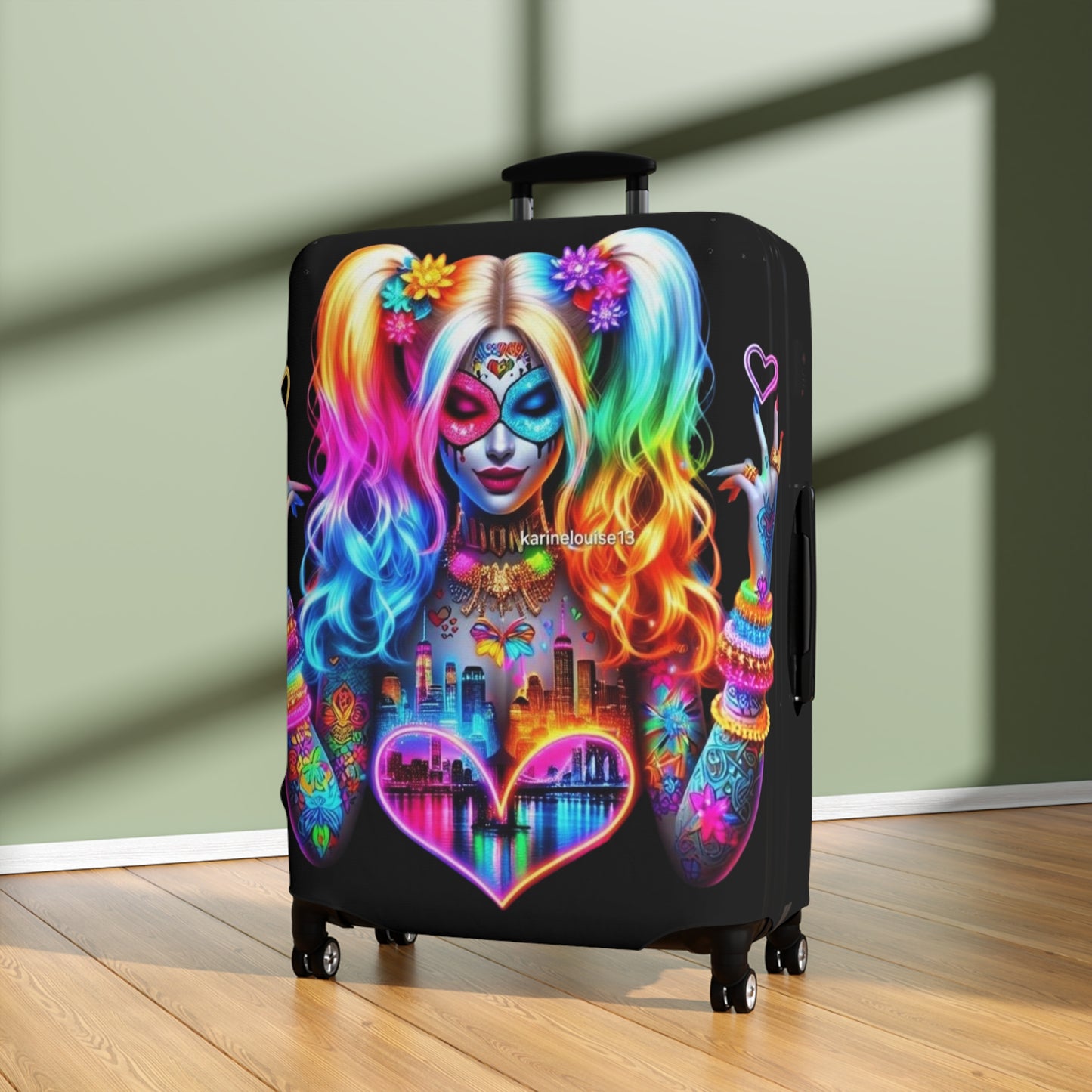 Colorful Harlequin Luggage Cover - Protect Your Suitcase, Travel Accessories, Unique Gift for Travelers | Suitcase