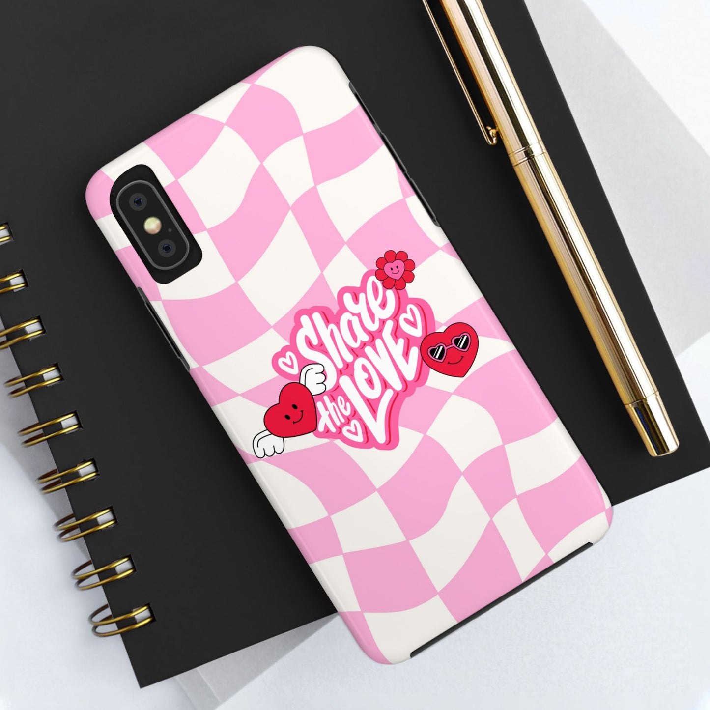 Share the Love Tough Phone Cases - Cute Heart Designs for Valentine's Day, Cute Phone Accessories, Gifts for Teens, Stylish Phone Covers