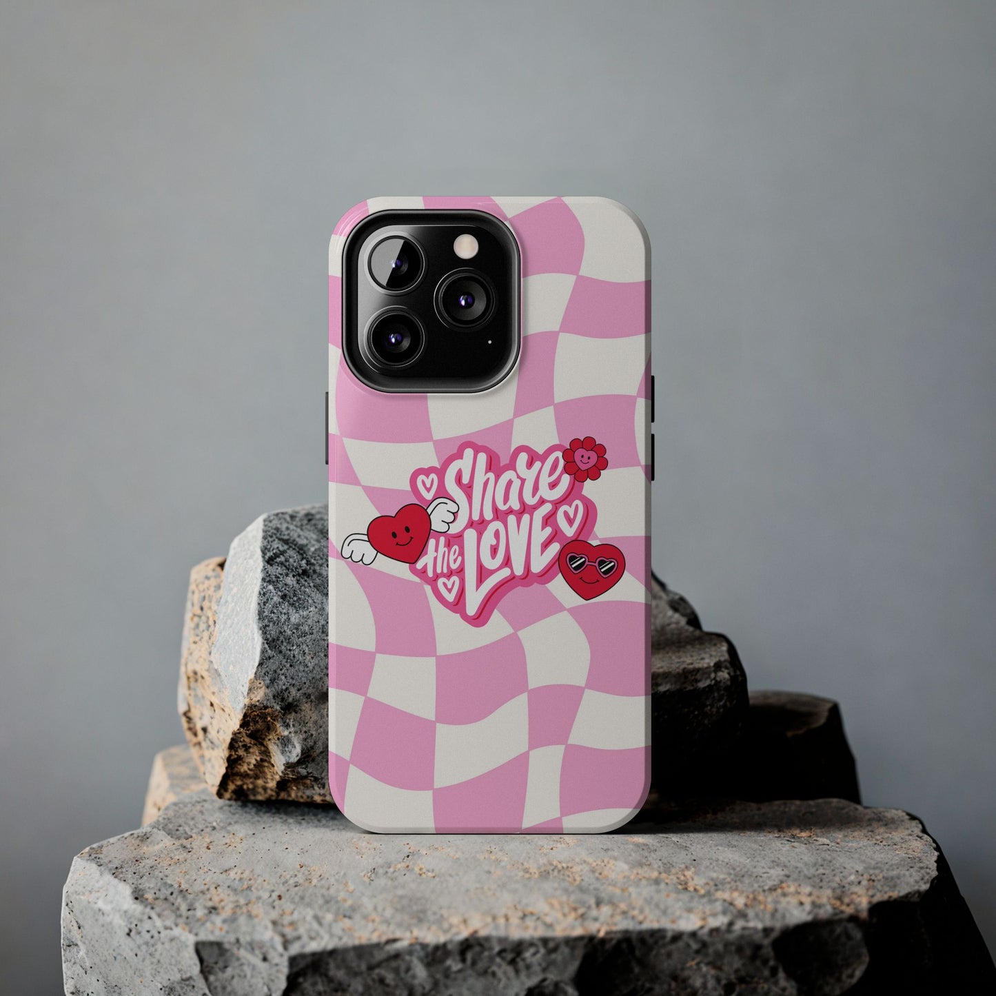 Share the Love Tough Phone Cases - Cute Heart Designs for Valentine's Day, Cute Phone Accessories, Gifts for Teens, Stylish Phone Covers