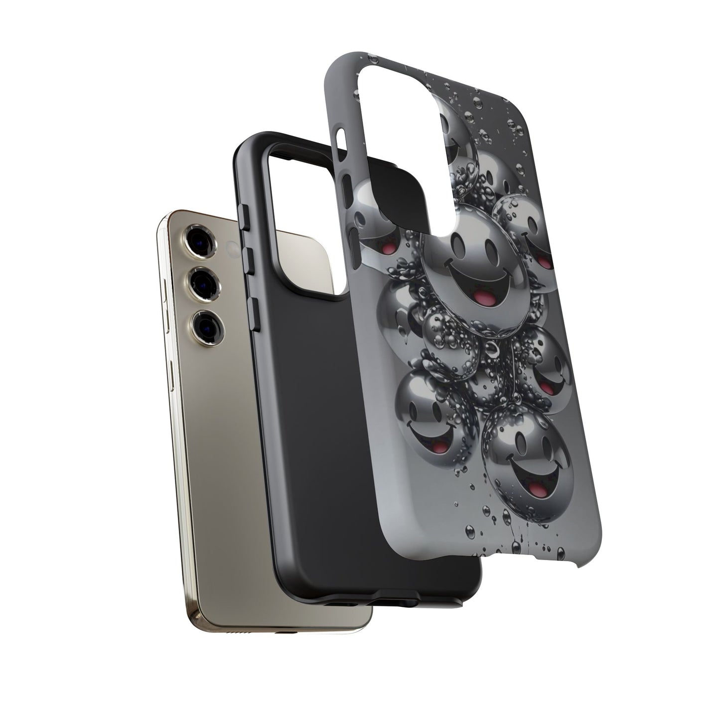 Cheerful Phone Case with Smiley Faces, Tough and Fun Case for You, Gift for Friends, Unique Smartphone Cover, Bubble Design | Samsung Case