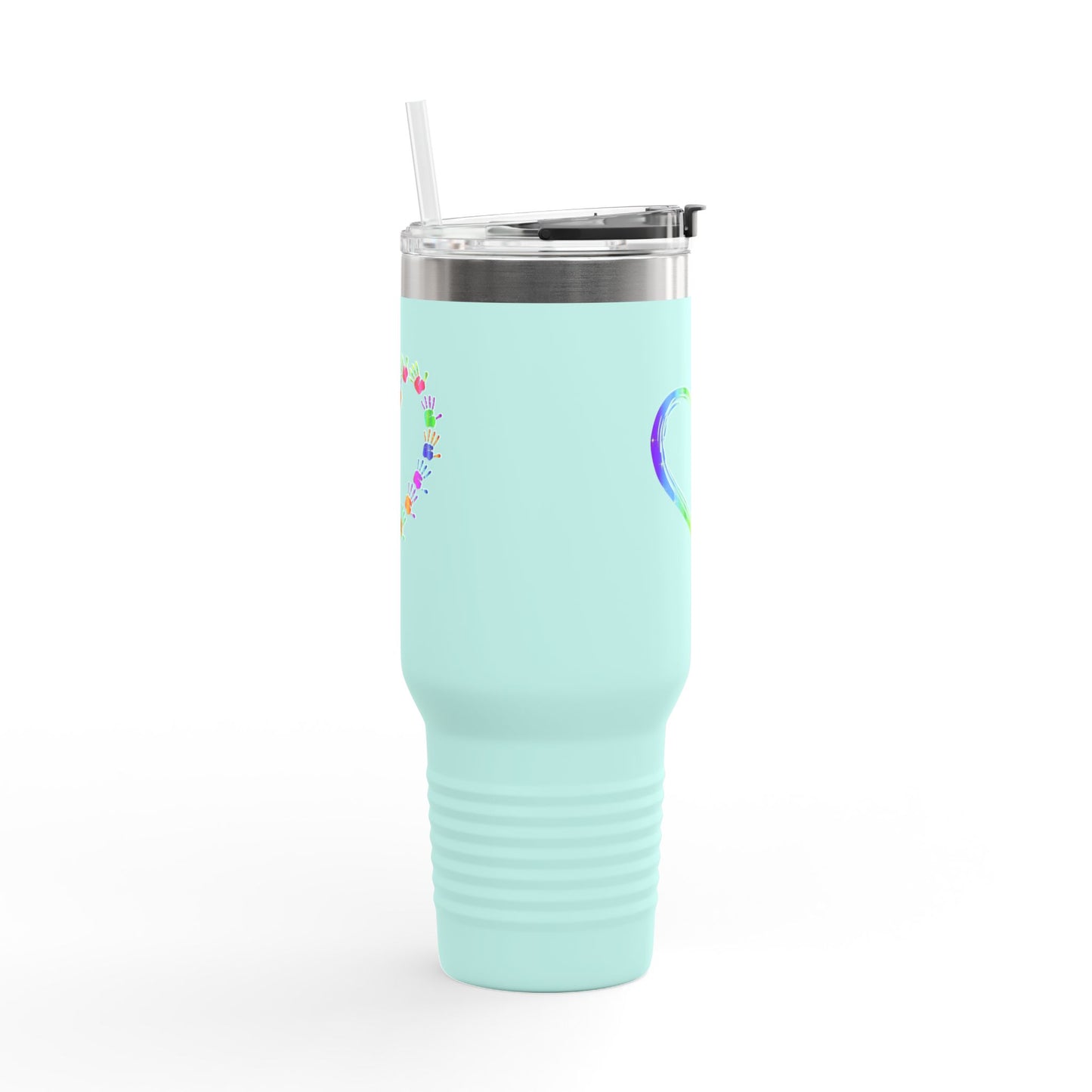 Rainbow Heart Insulated Travel Tumbler 40oz