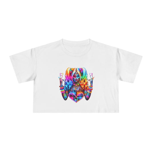 Colorful Bohemian Women's Crop Tee | Trendy Summer Apparel, Festival Outfit, Casual Wear, Gift for Her, Graphic Tee