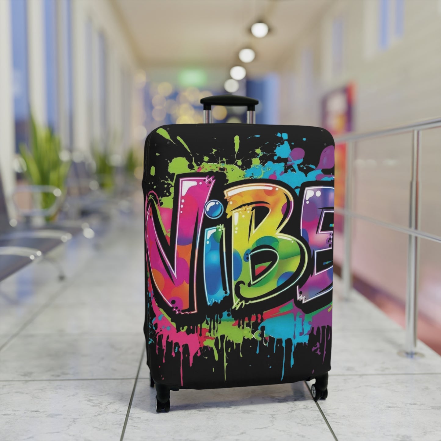 Vibrant Luggage Cover - Graffiti Style Travel Accessory, Perfect for Vacation, Unique Gift, Summer Travel | Suitcase