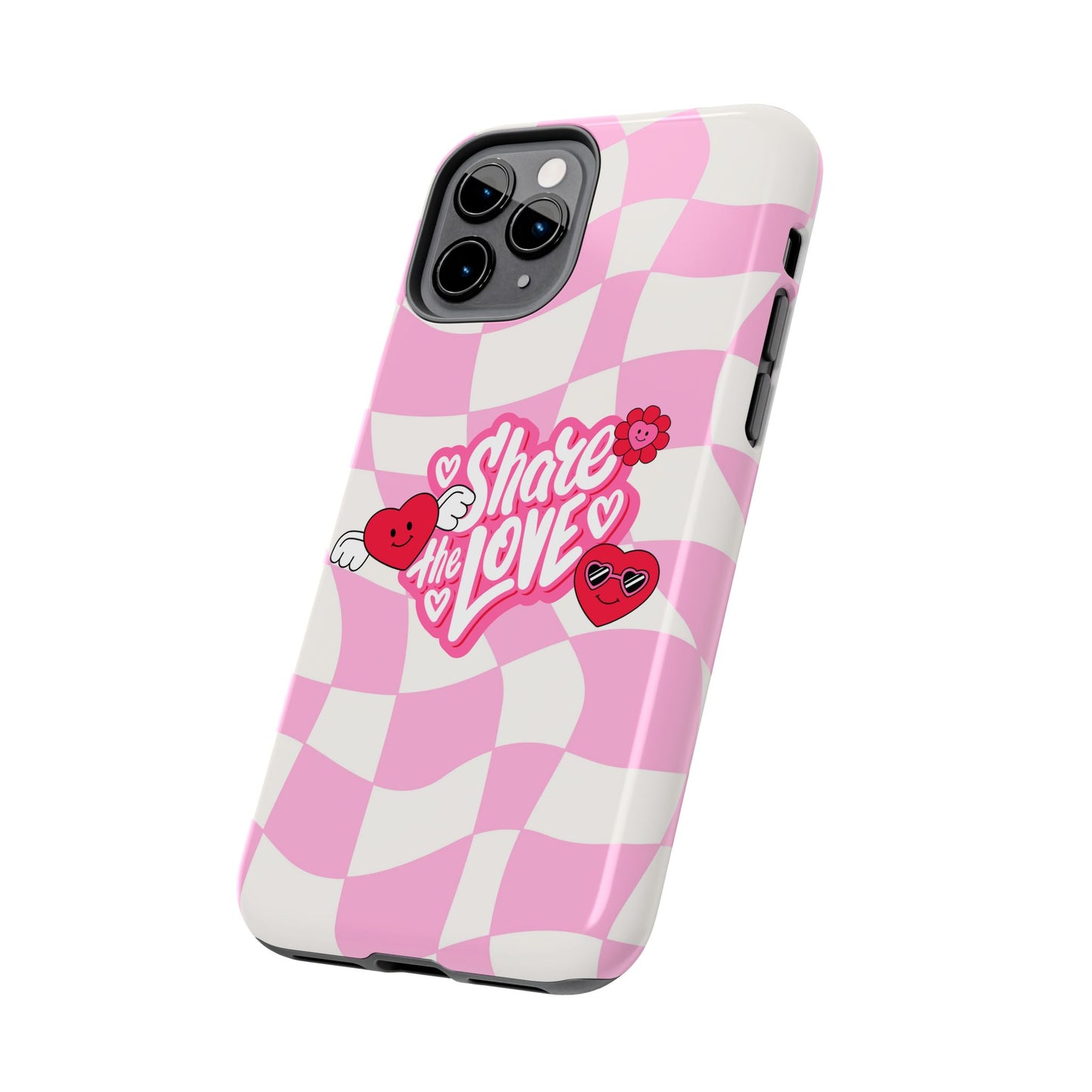 Share the Love Tough Phone Cases - Cute Heart Designs for Valentine's Day, Cute Phone Accessories, Gifts for Teens, Stylish Phone Covers