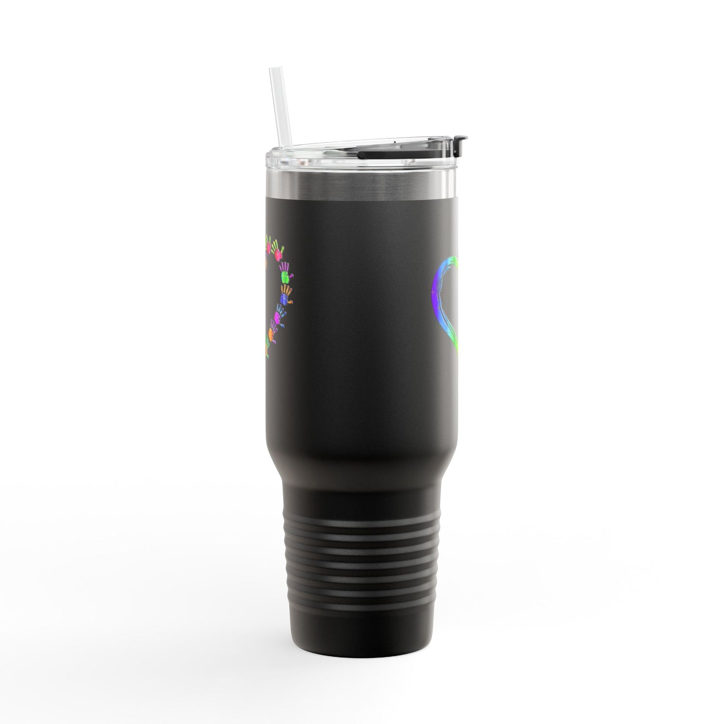 Rainbow Heart Insulated Travel Tumbler 40oz