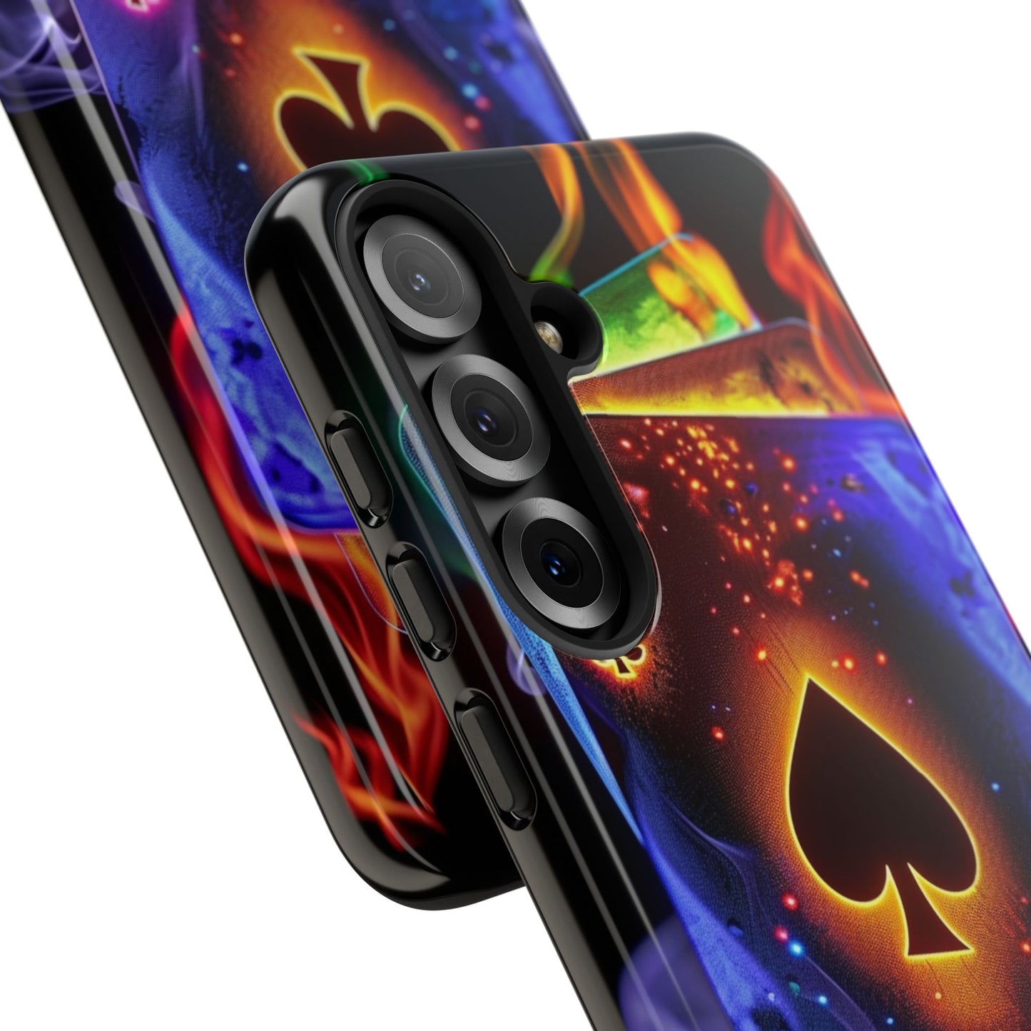 Vibrant Phone Case with Ace of Spades Design, Tough Phone Cover, Colorful Gift for Gamer| Samsung Case